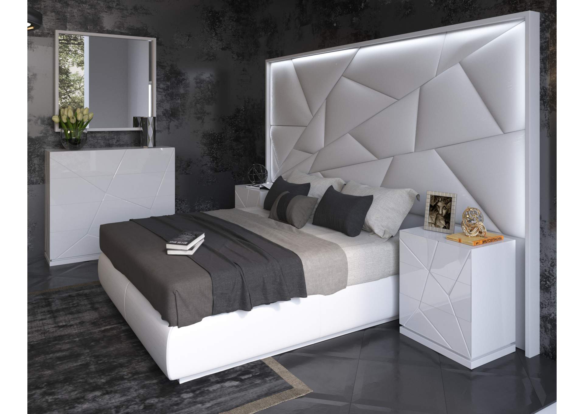 Majesty Bed King W - Light,ESF Wholesale Furniture