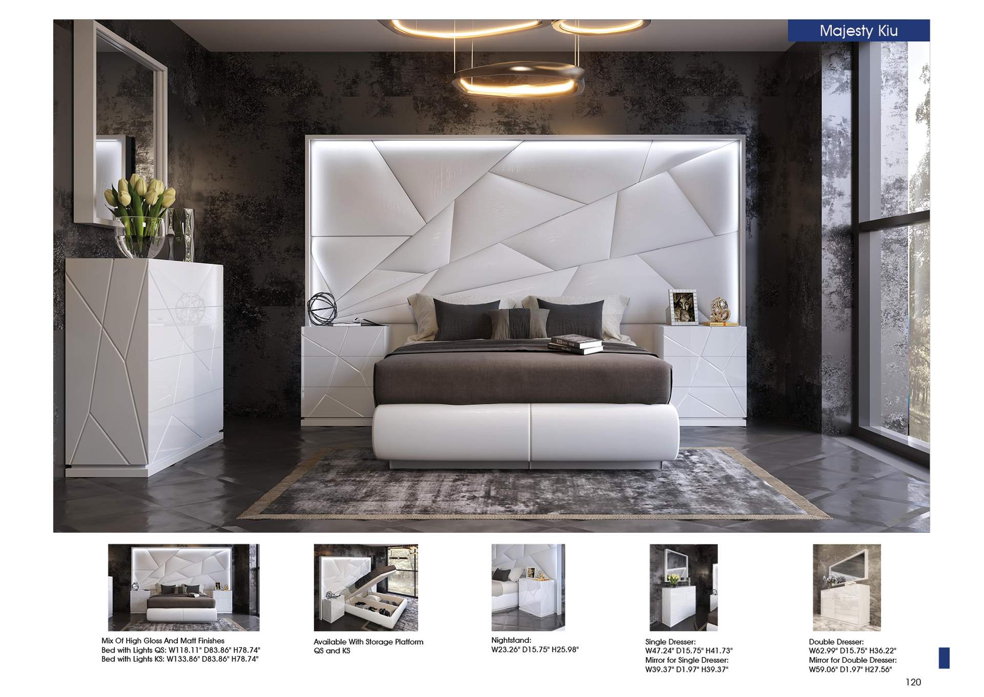 Majesty Bed King W - Light,ESF Wholesale Furniture