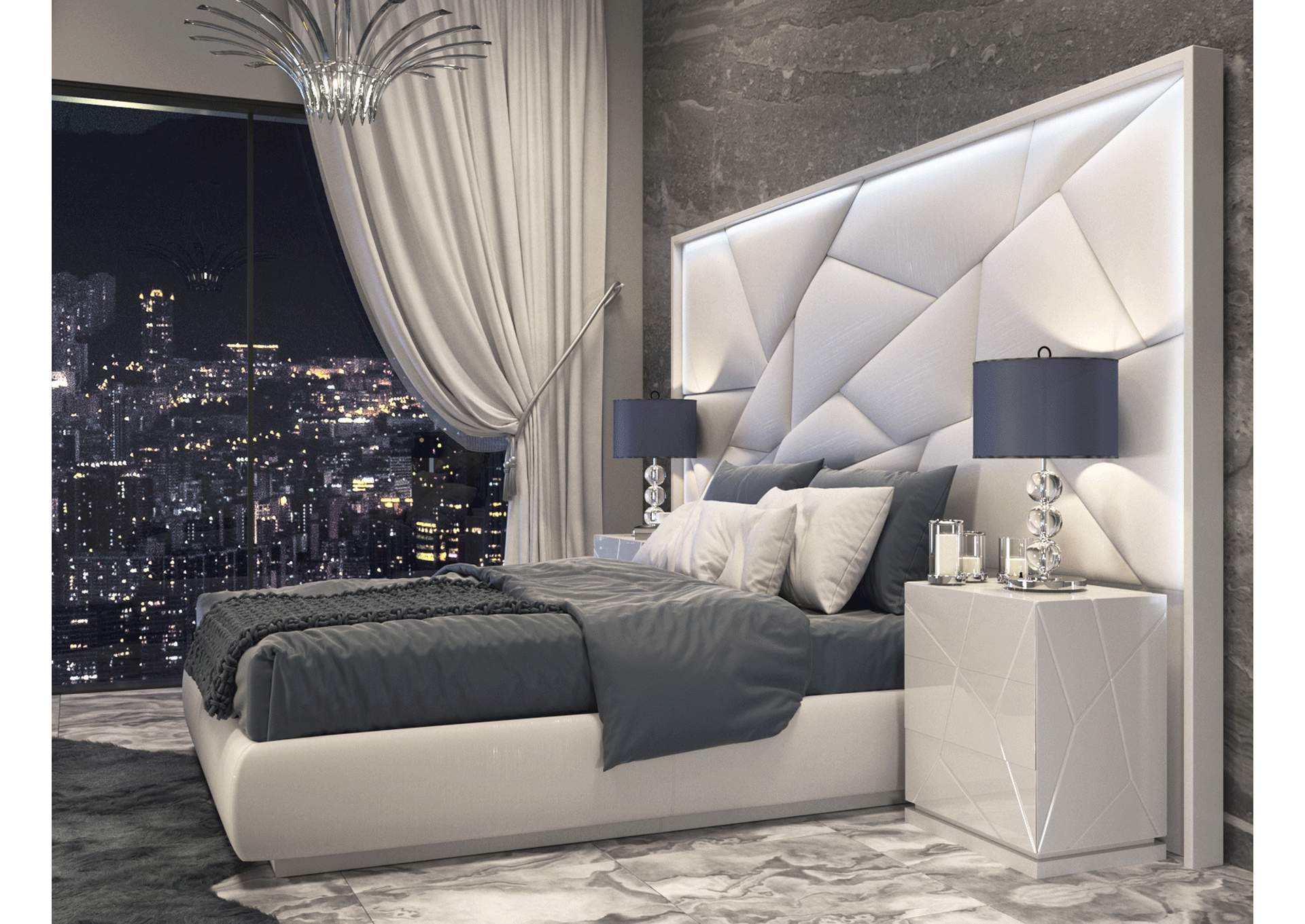 Majesty Bed King W - Light,ESF Wholesale Furniture