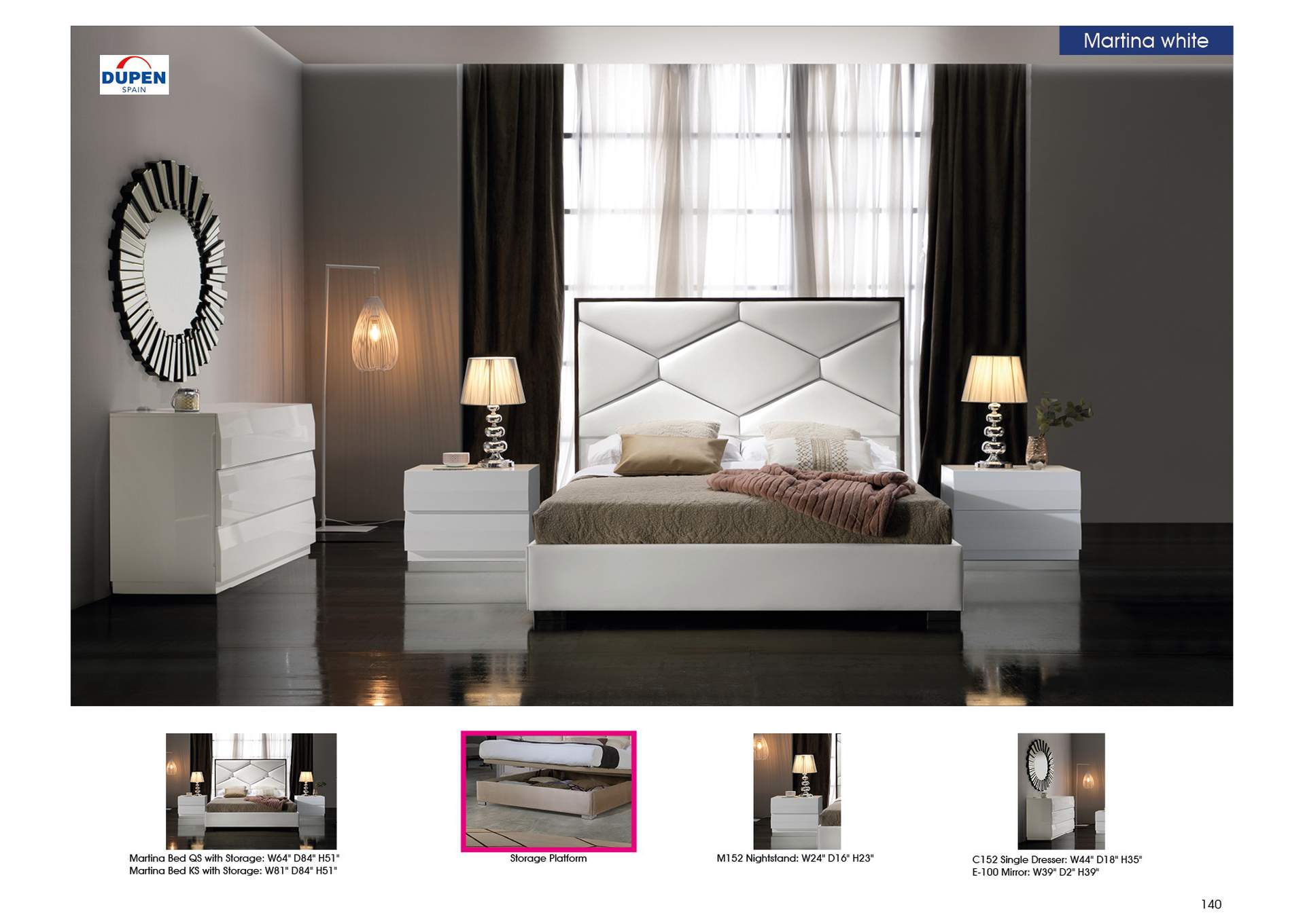 Martina Queen Size Bed with Storage,ESF Wholesale Furniture