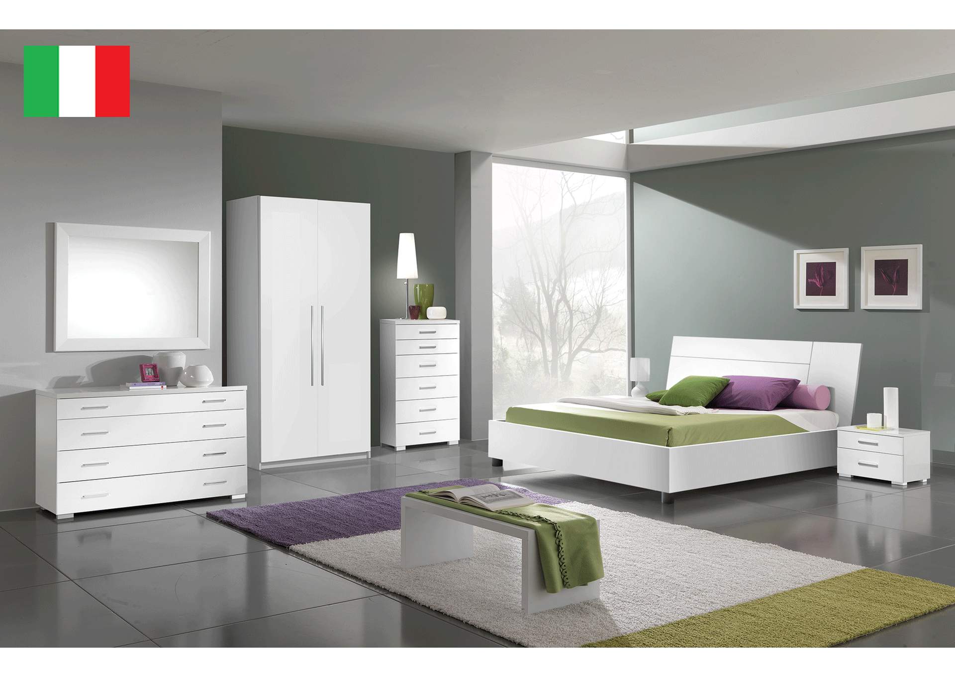 Panarea Bedroom White with Momo Cases SET,ESF Wholesale Furniture