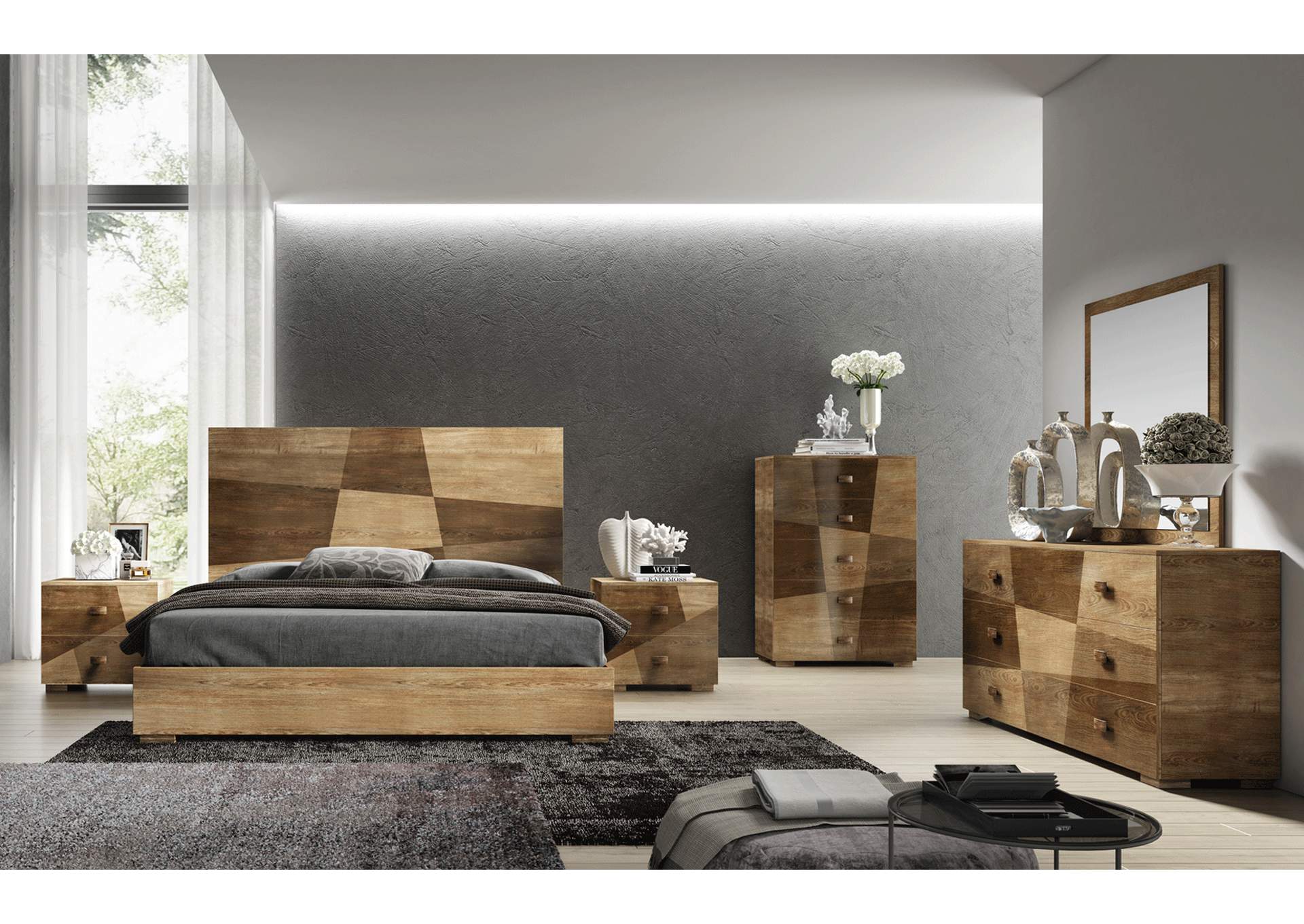 Brown/Wenge/Walnut, Grey/Silver, Light Beige Picasso Nightstand,ESF Wholesale Furniture