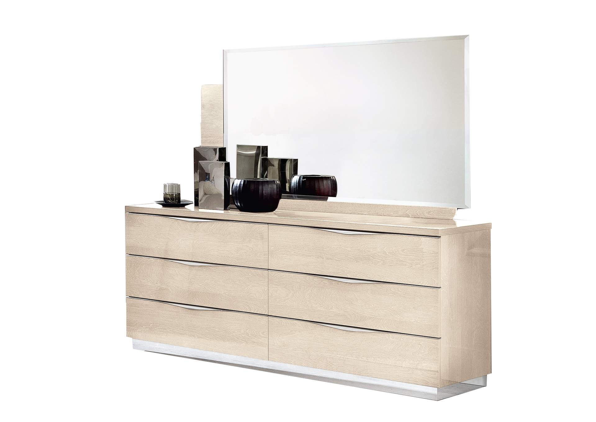 Platinum Legno Double Dresser - Single Dresser - Mirror Ivory SET,ESF Wholesale Furniture