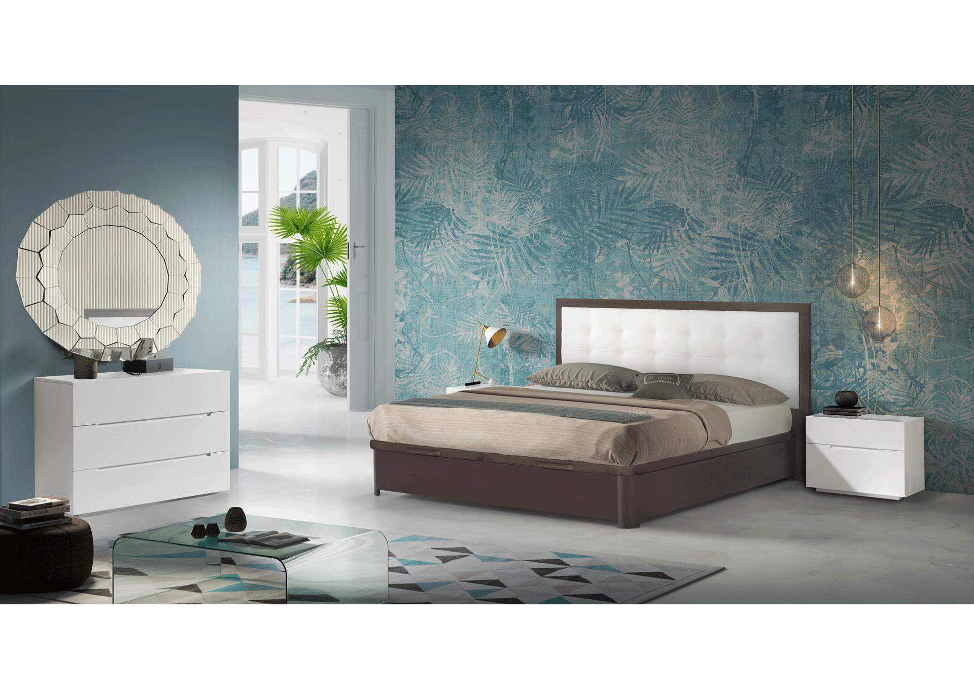 Regina Bedroom Queen with Storage And M100, C100, E100 Cases SET,ESF Wholesale Furniture