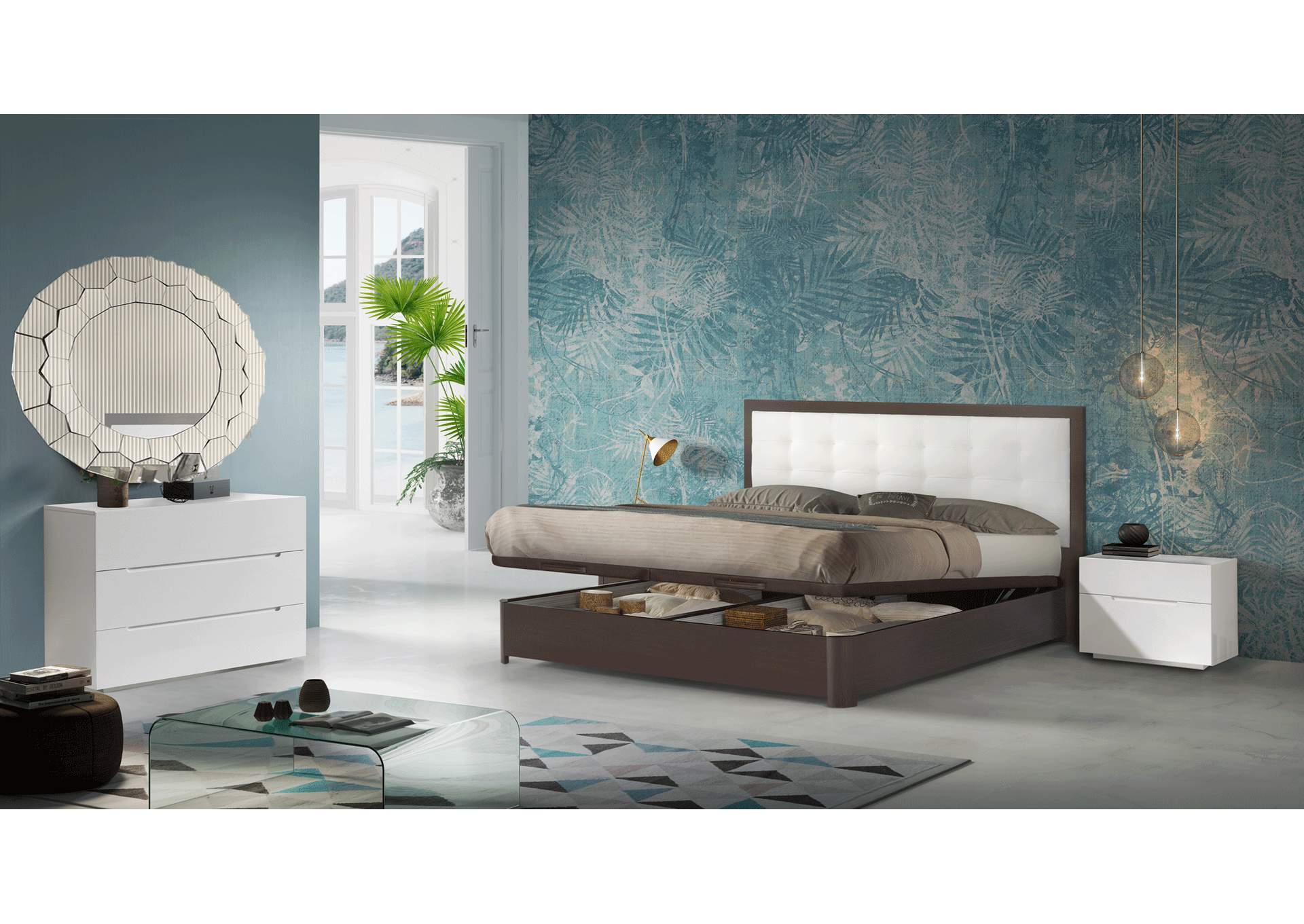 Regina Bedroom Queen with Storage And M100, C100, E100 Cases SET,ESF Wholesale Furniture