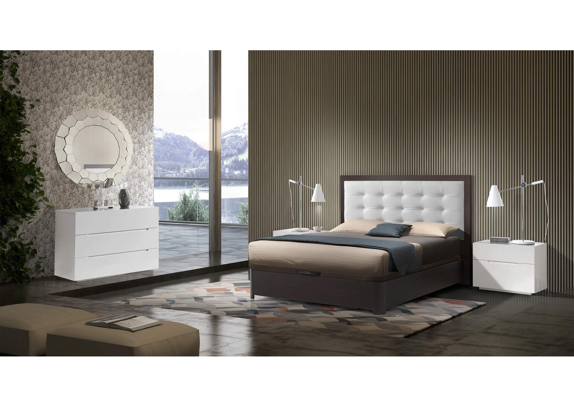 Regina Bedroom Queen with Storage And M100, C100, E100 Cases SET,ESF Wholesale Furniture