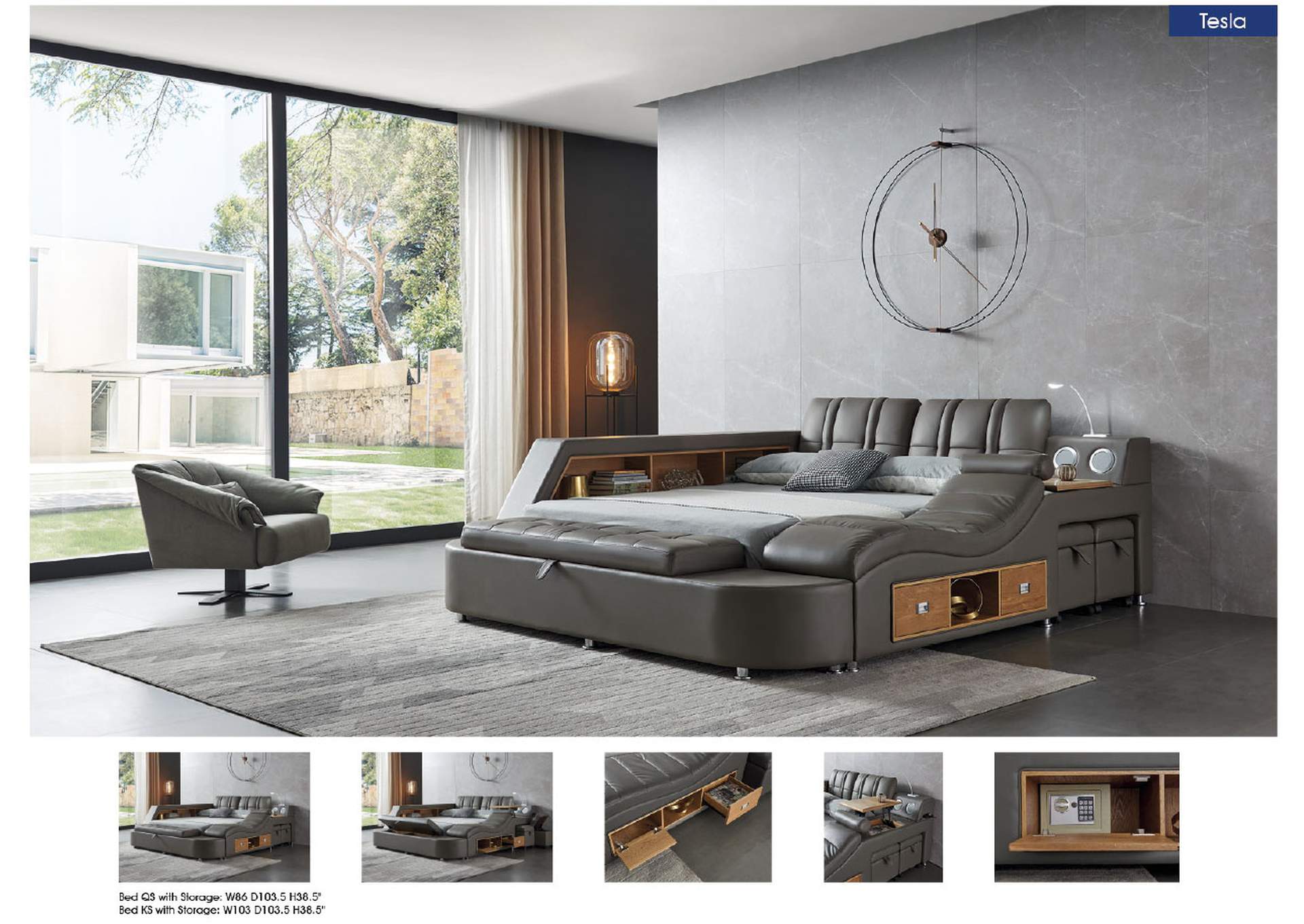 Tesla Queen Bed Size (right Facing),ESF Wholesale Furniture