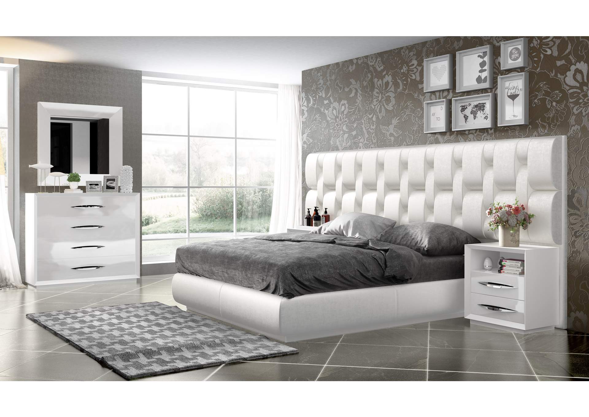 Emporio White Bed SET,ESF Wholesale Furniture