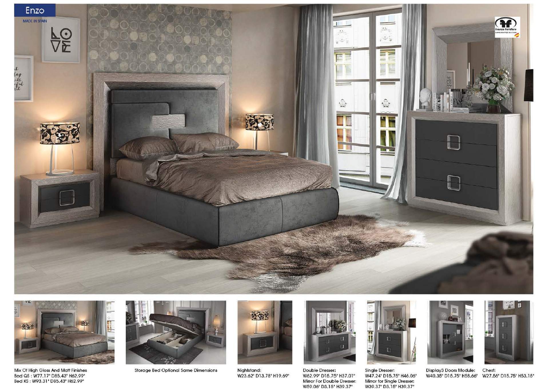 Enzo Bedroom SET,ESF Wholesale Furniture