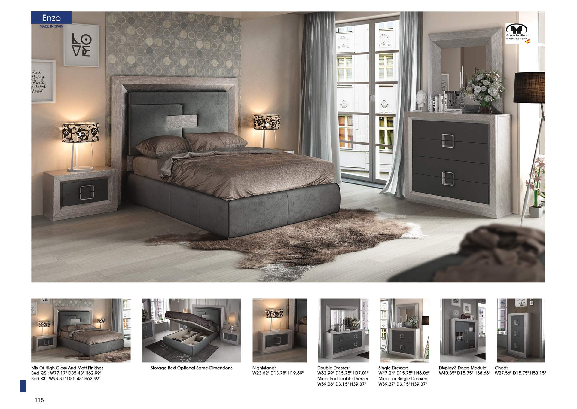 Enzo Queen Bed,ESF Wholesale Furniture