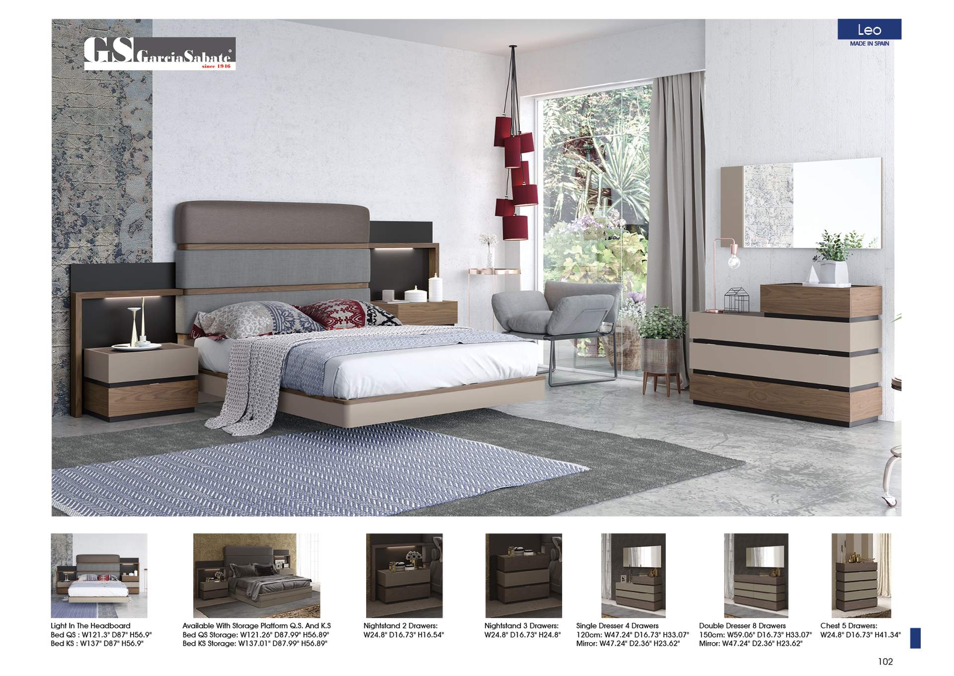 Leo Bed Queen,ESF Wholesale Furniture