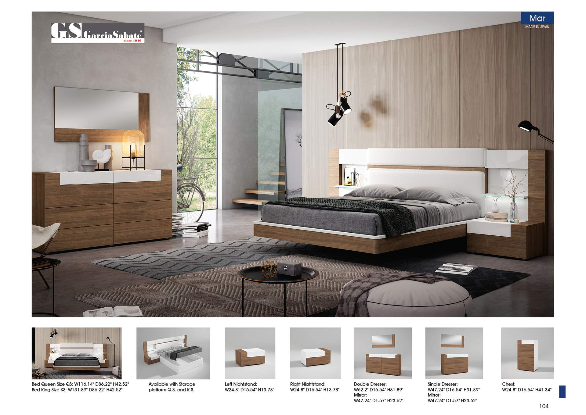 Mar Bed King W - Storage,ESF Wholesale Furniture