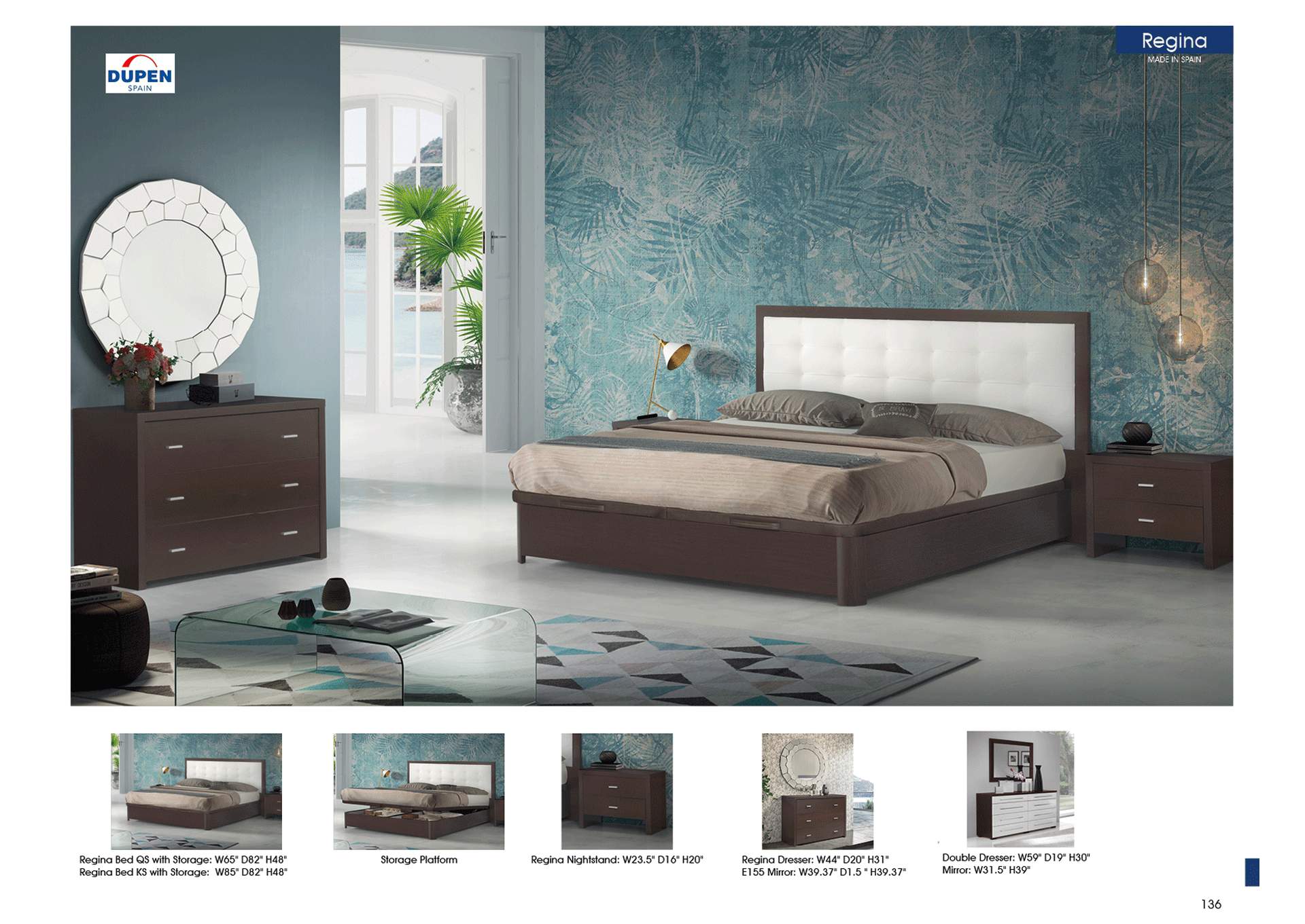 White, Brown/Wenge/Walnut Luxury Double Dresser,ESF Wholesale Furniture