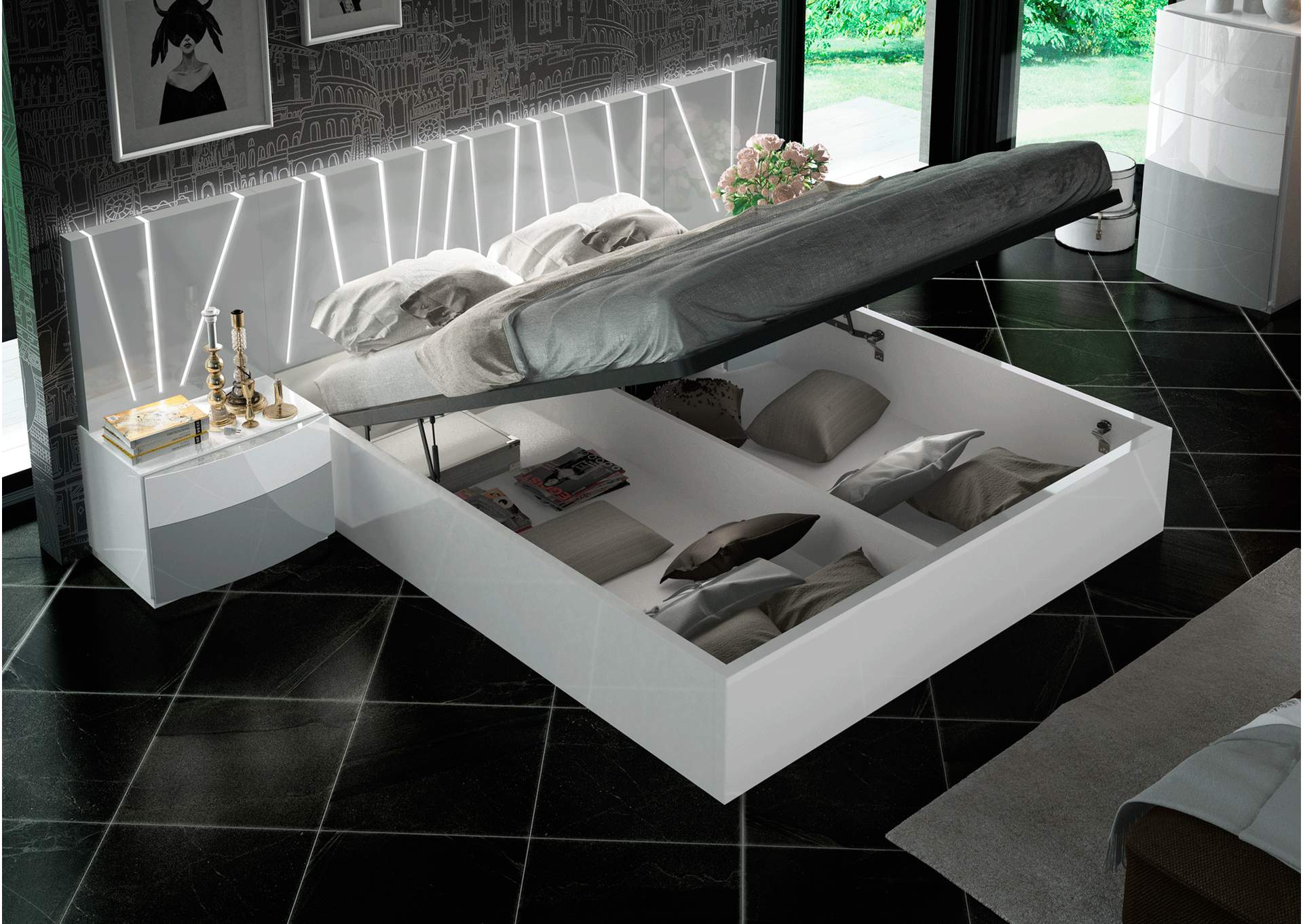 Ronda Salvador Storage King Bed Size,ESF Wholesale Furniture