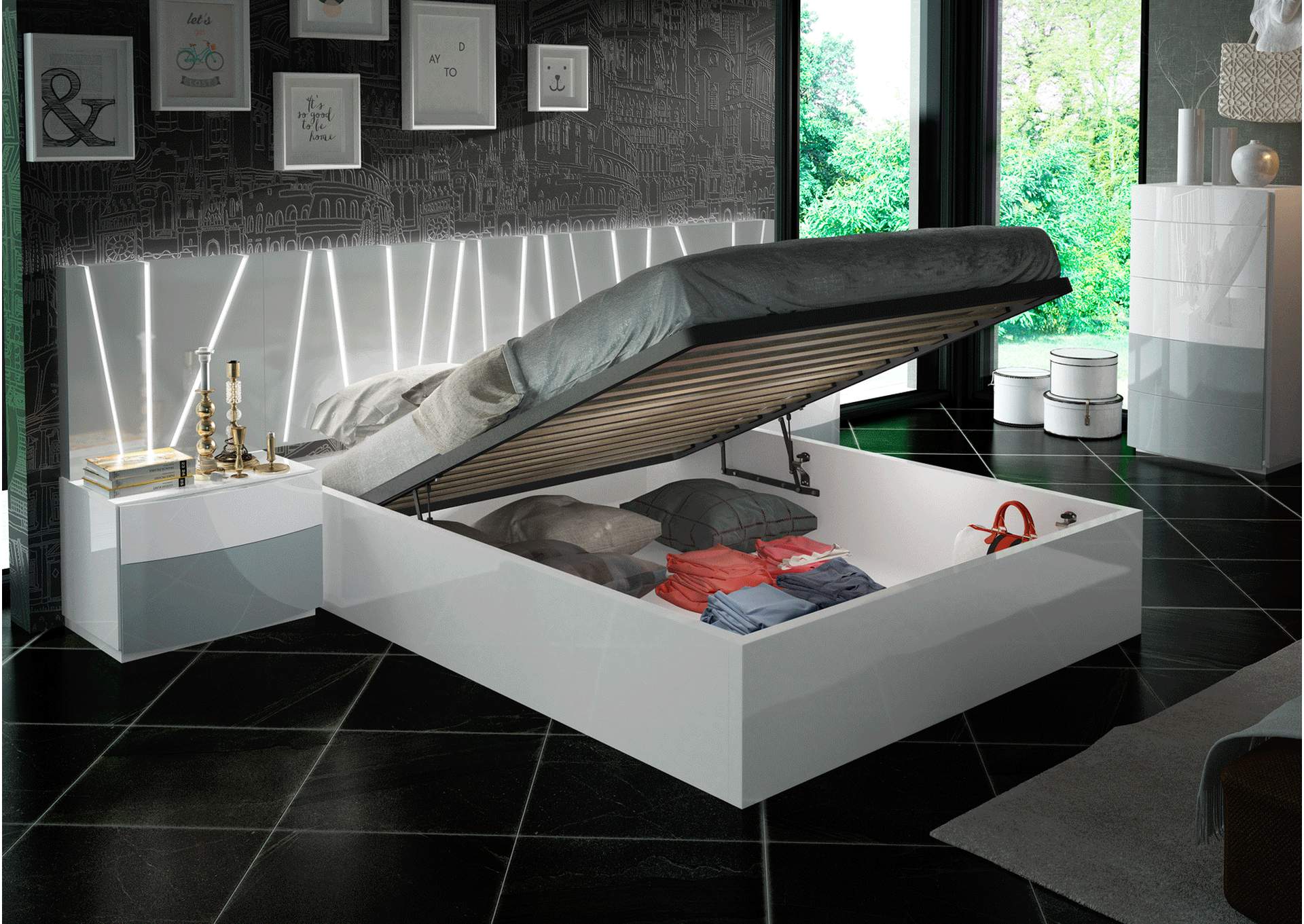 Ronda Salvador Storage King Bed Size,ESF Wholesale Furniture