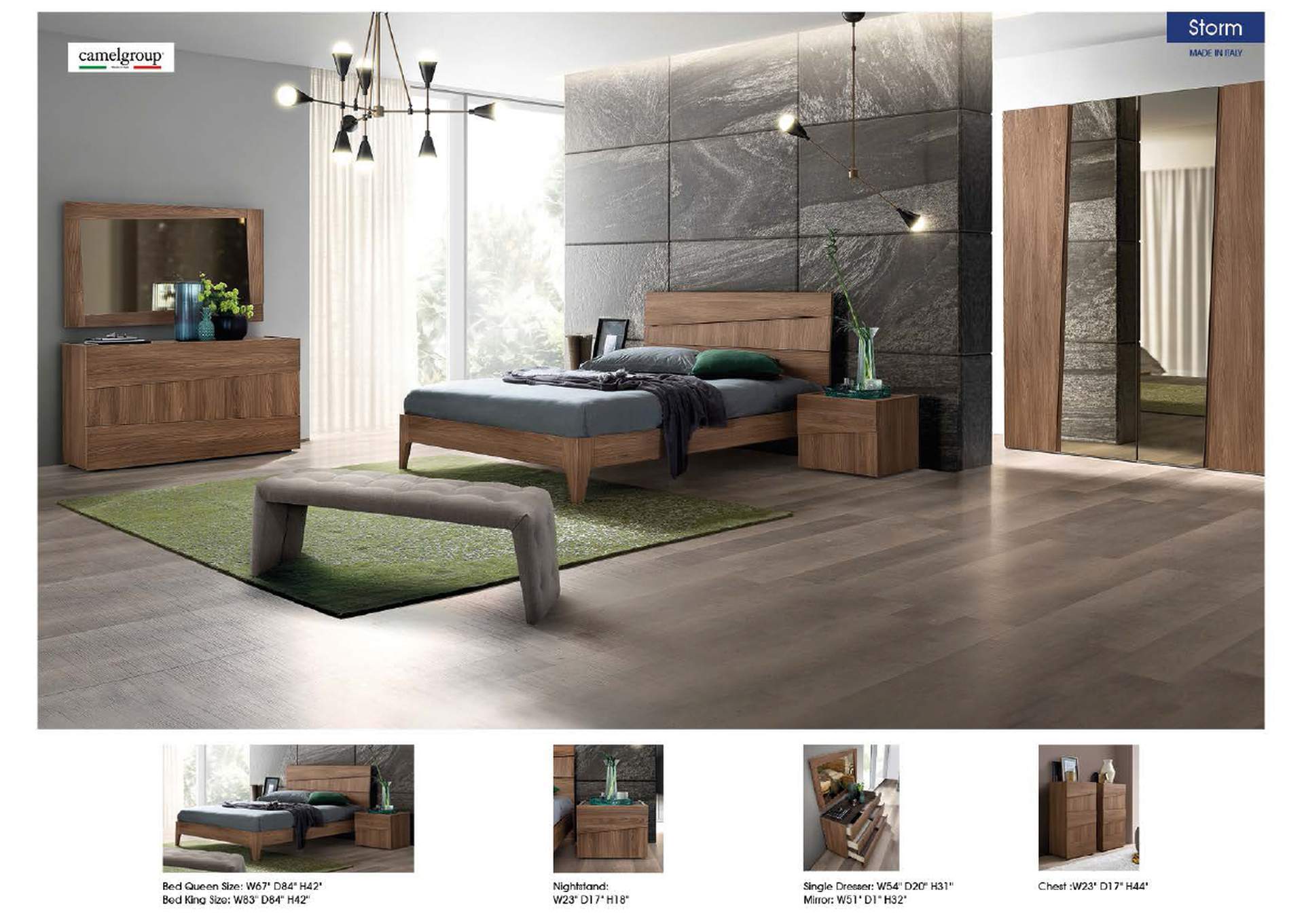 Storm Bedroom, Camel Group Italy SET,ESF Wholesale Furniture