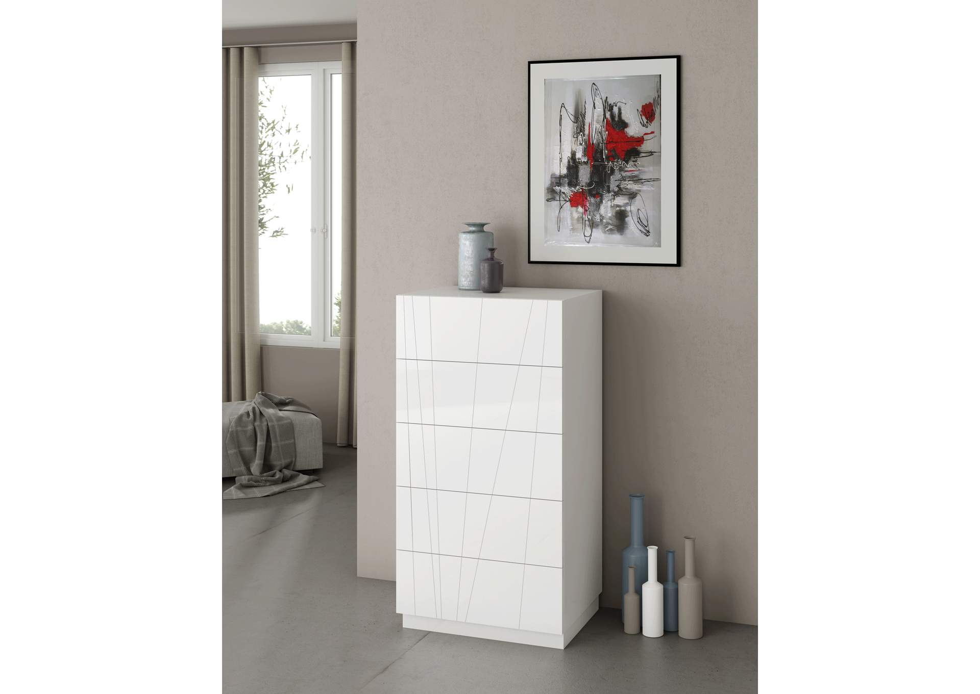 White, Grey/Silver, Yellow/Gold Veronica Bed King With Storage,ESF Wholesale Furniture