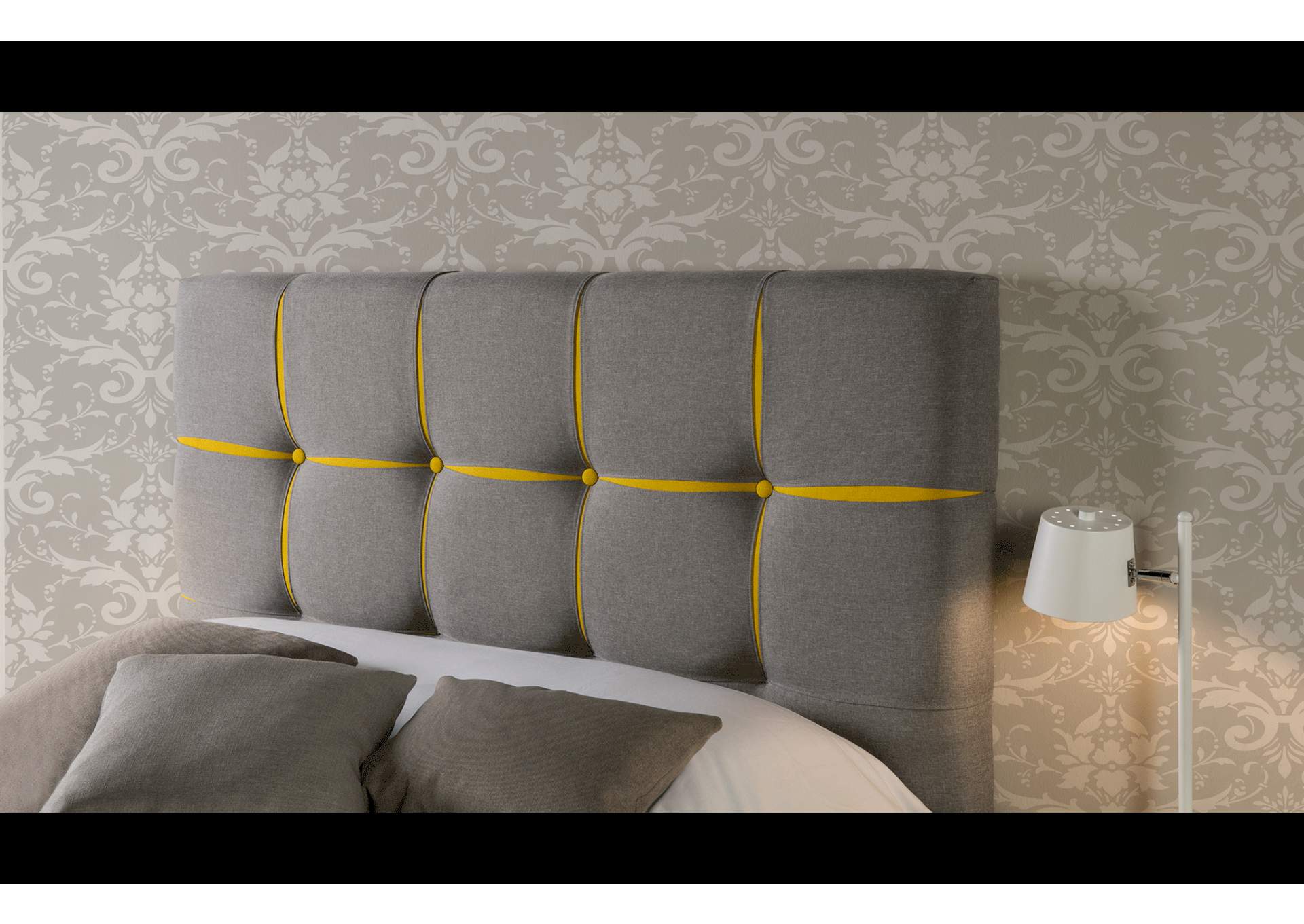 White, Grey/Silver, Yellow/Gold Veronica Bed King With Storage,ESF Wholesale Furniture