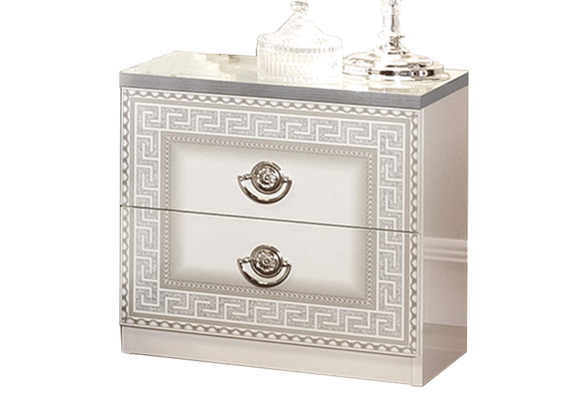 Aida White-silver Nightstand SET,ESF Wholesale Furniture