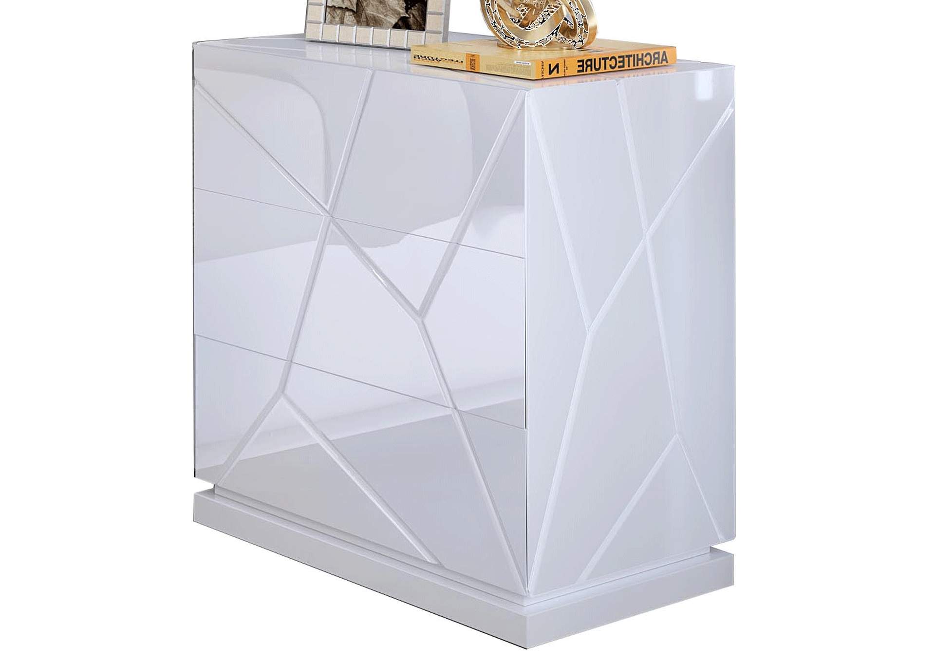 Kiu 3 Drawers High Nightstand SET,ESF Wholesale Furniture