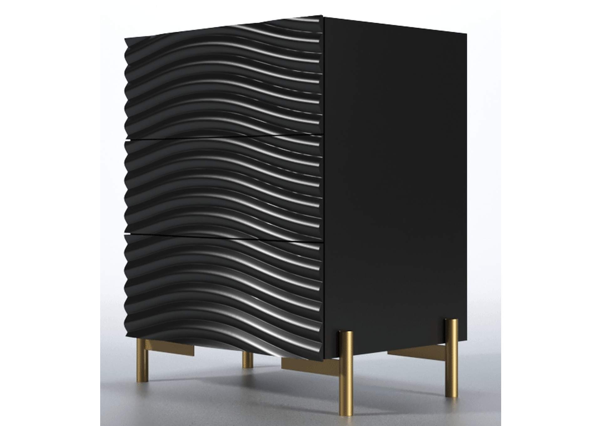 Wave Nightstand Dark Grey SET,ESF Wholesale Furniture