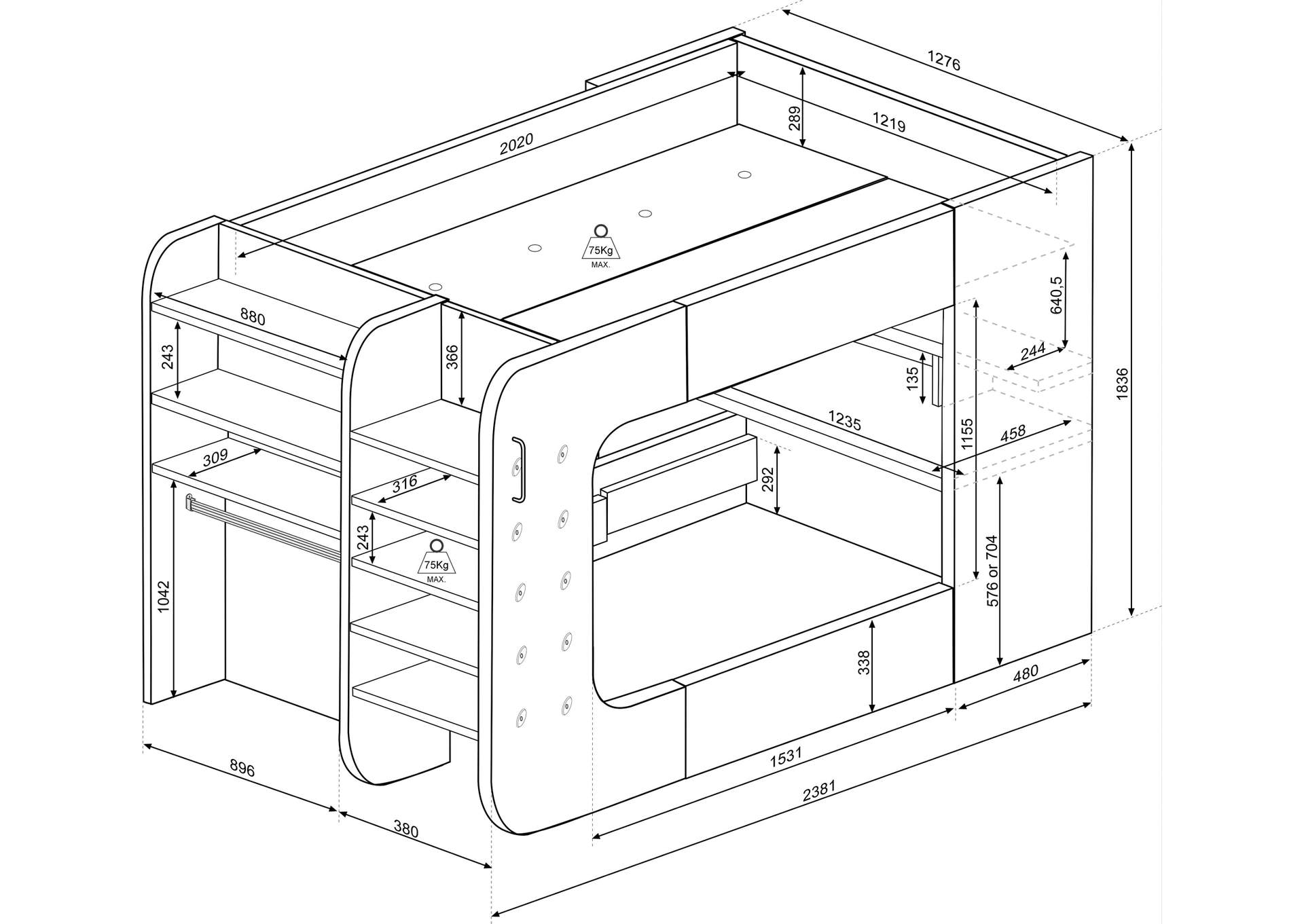 Gamer Bed Red & Black SET,ESF Wholesale Furniture