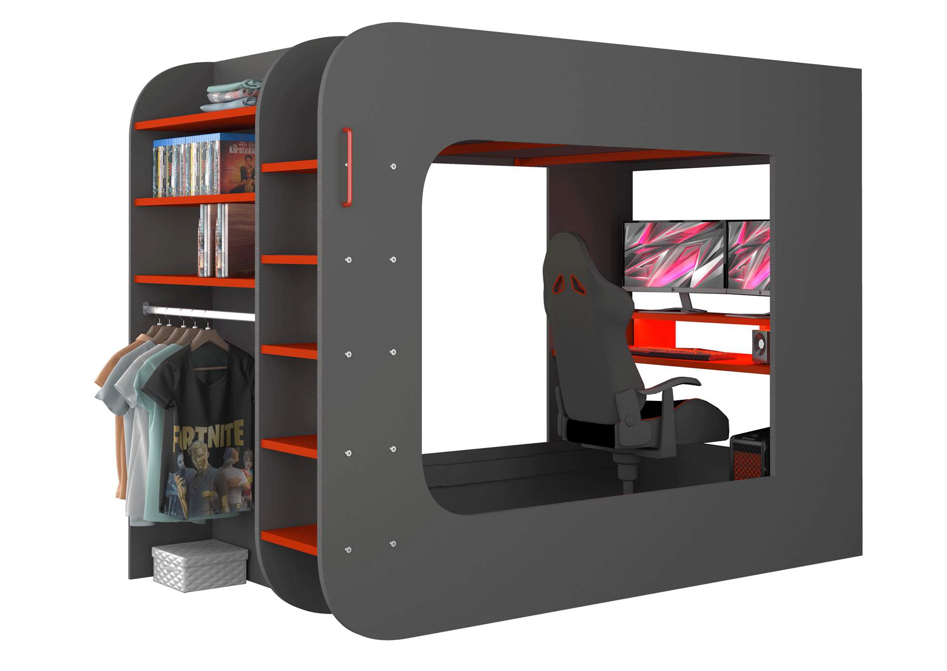 Gamer Bed Red & Black SET,ESF Wholesale Furniture