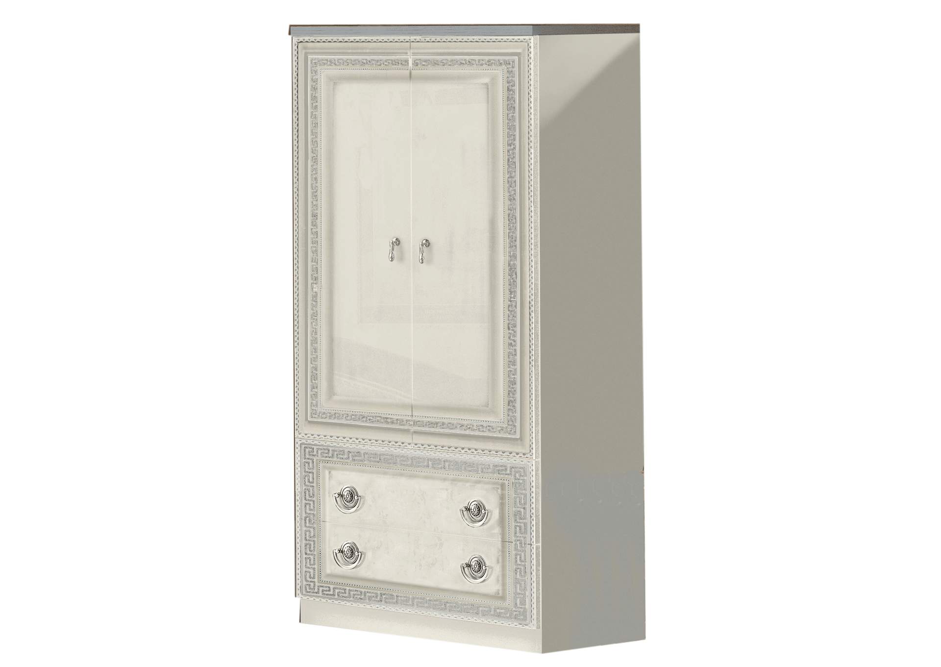 Aida White and Silver 2 Door Wardrobe SET,ESF Wholesale Furniture