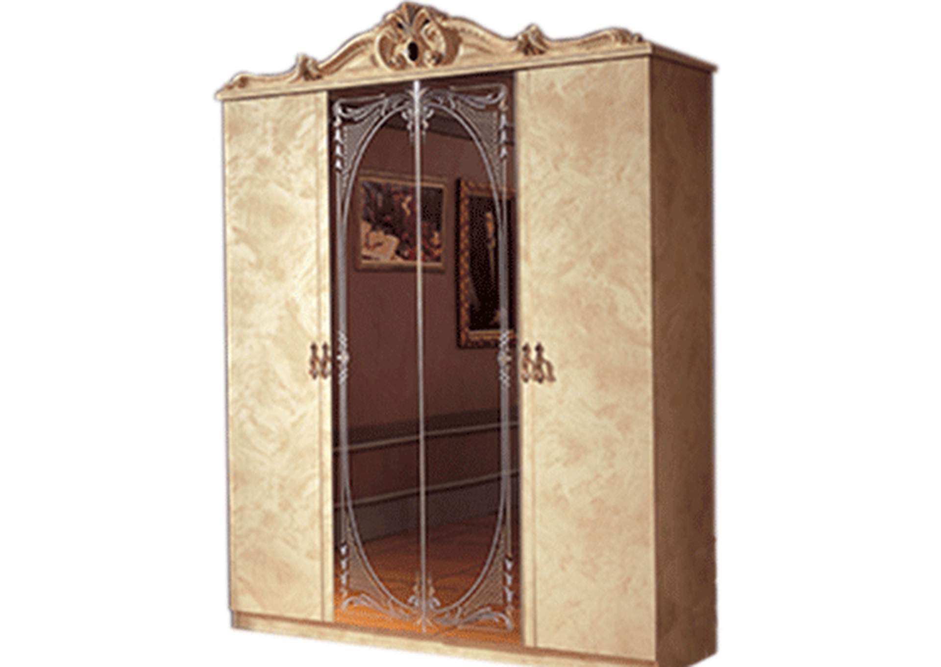 Barocco Ivory 4 Door Wardrobe SET,ESF Wholesale Furniture