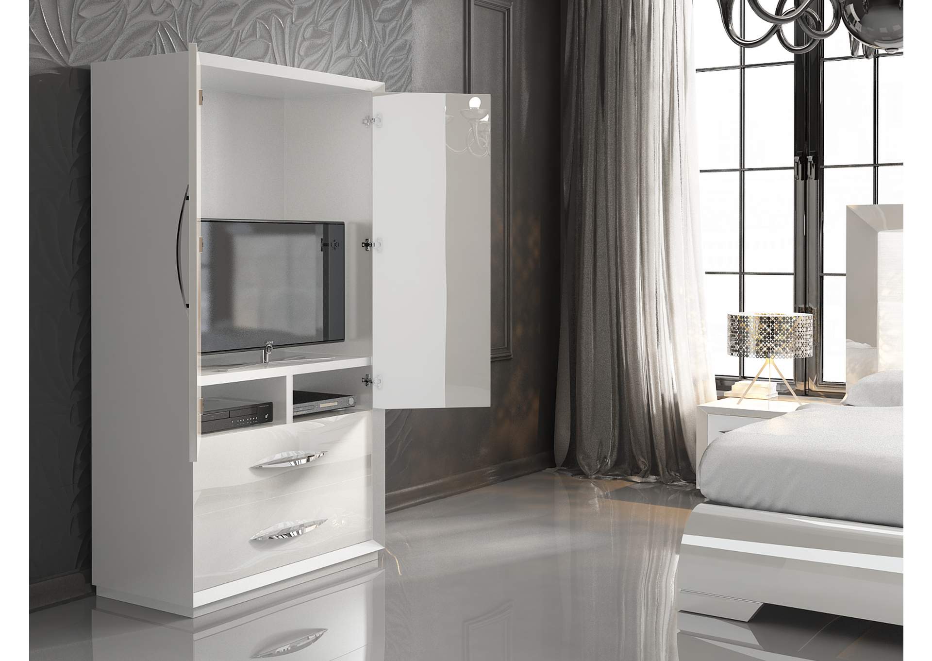 Carmen White 2-door Wardrobe,ESF Wholesale Furniture