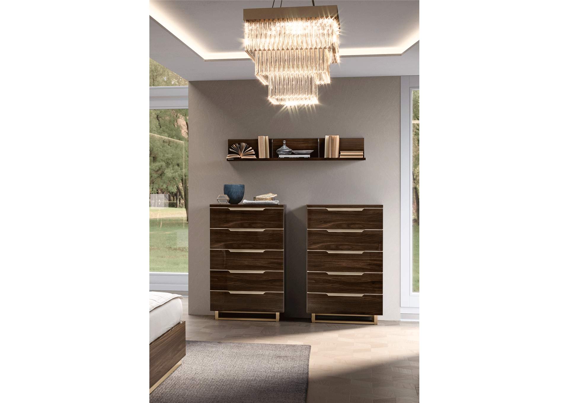 Smart Bedroom Walnut By Camel Group Italy SET,ESF Wholesale Furniture