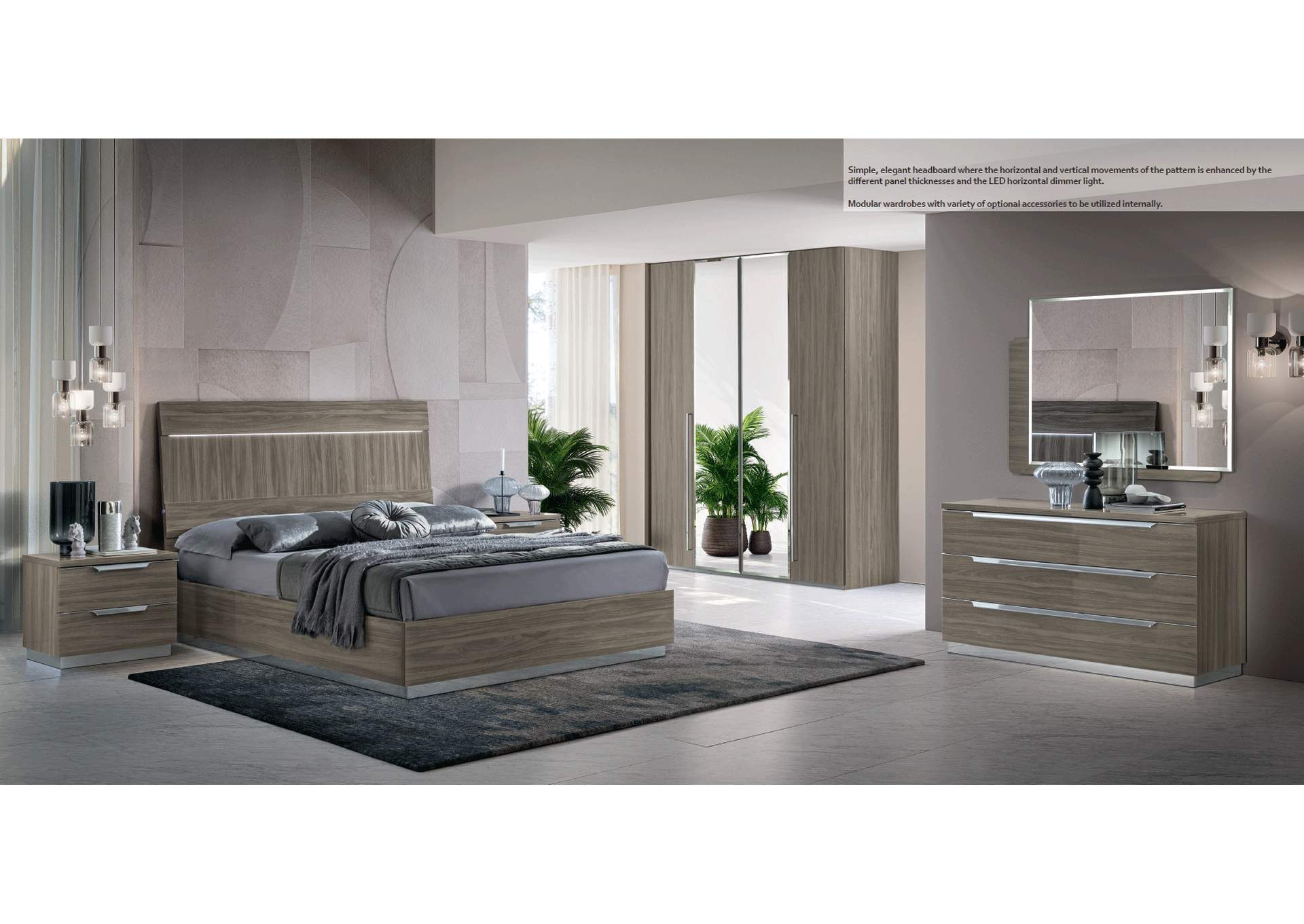 Kroma Bedroom Grey By Camel Group Italy SET,ESF Wholesale Furniture
