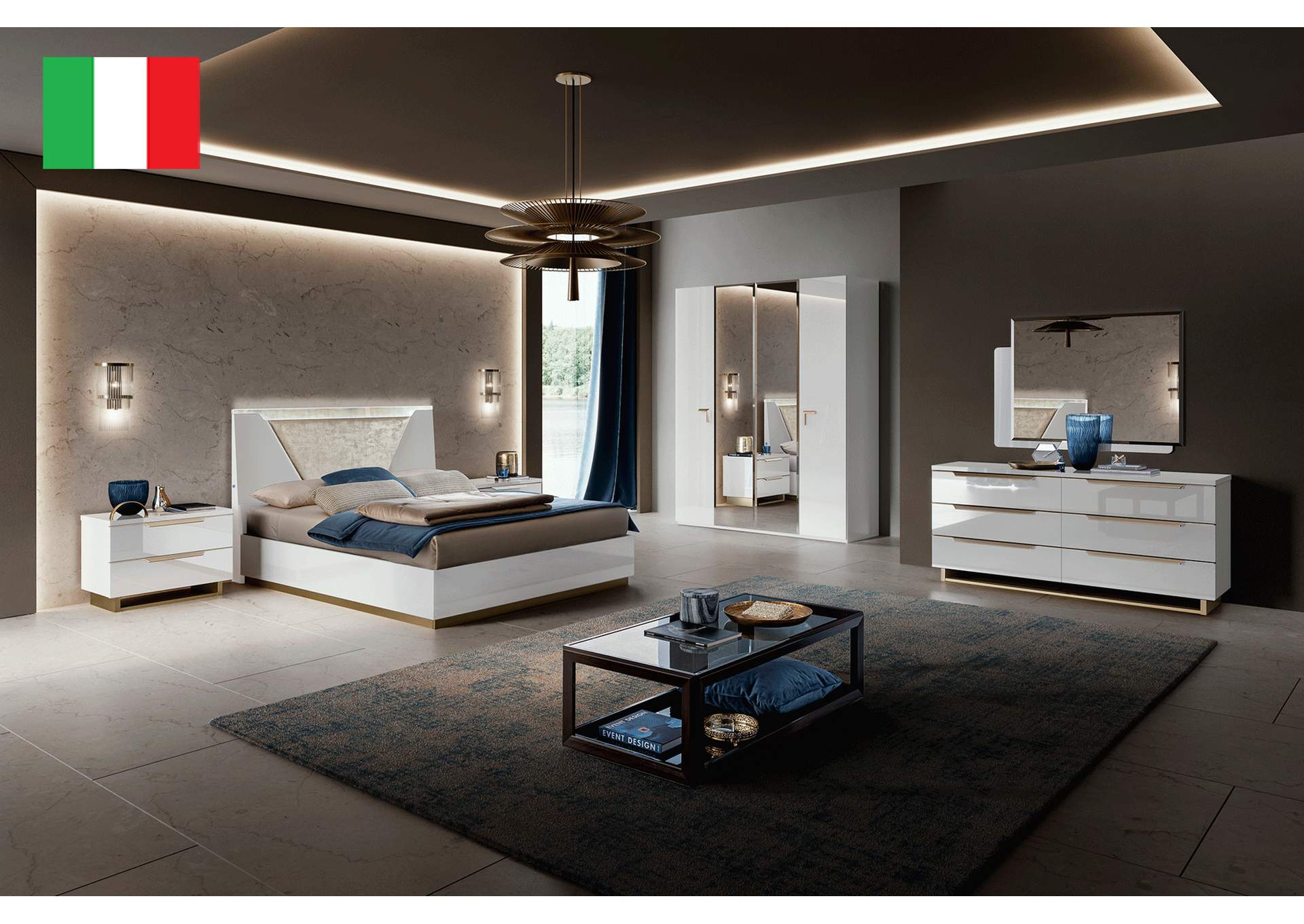 Smart Bedroom White By Camel Group Italy SET,ESF Wholesale Furniture