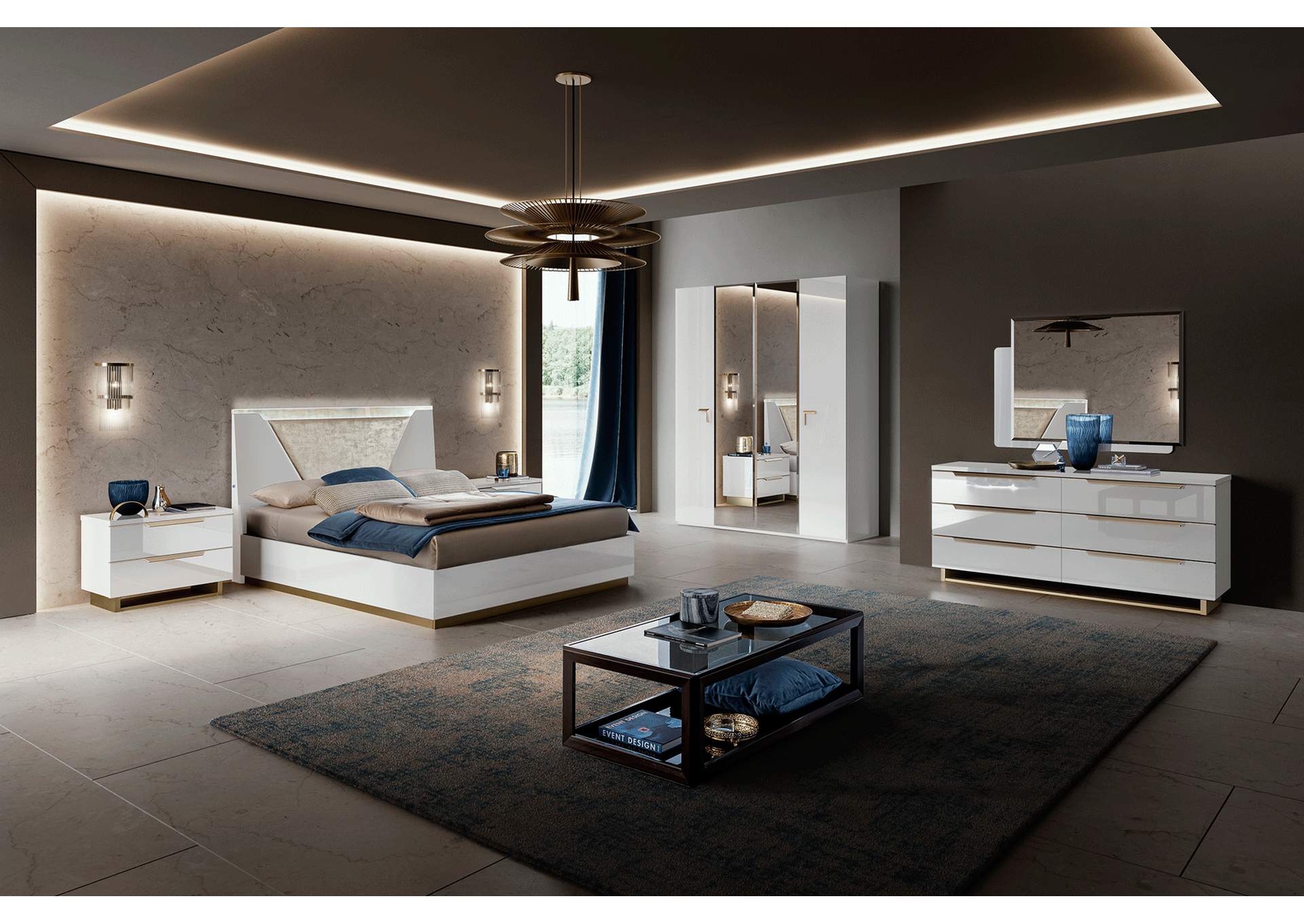 Smart Bedroom White By Camel Group Italy SET,ESF Wholesale Furniture
