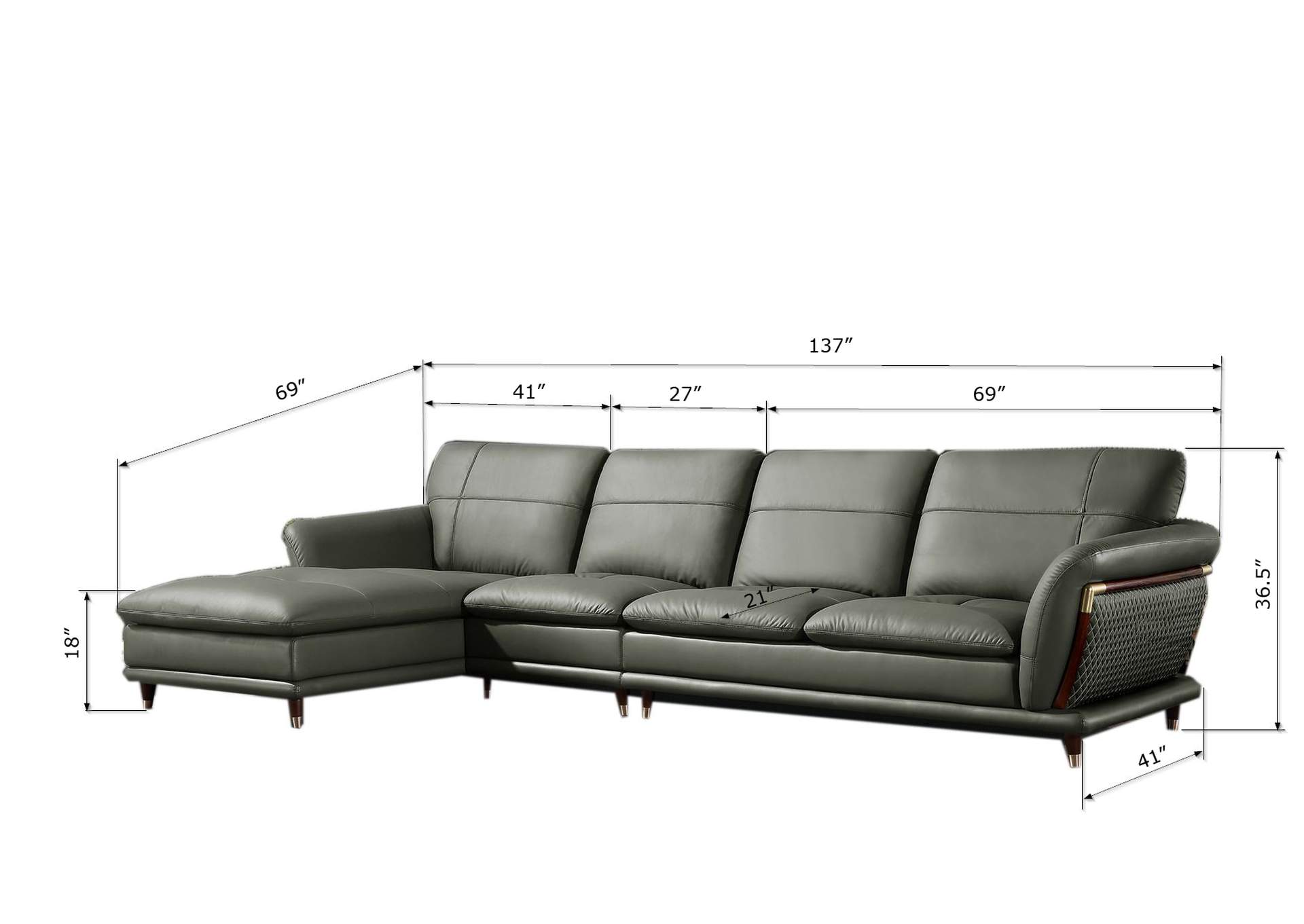 9180 Sectional Left,ESF Wholesale Furniture