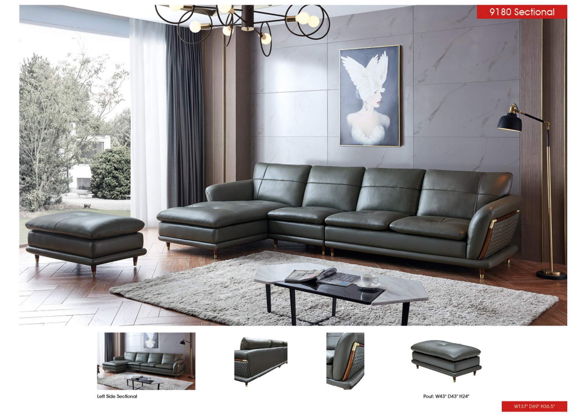 9180 Sectional Left SET,ESF Wholesale Furniture