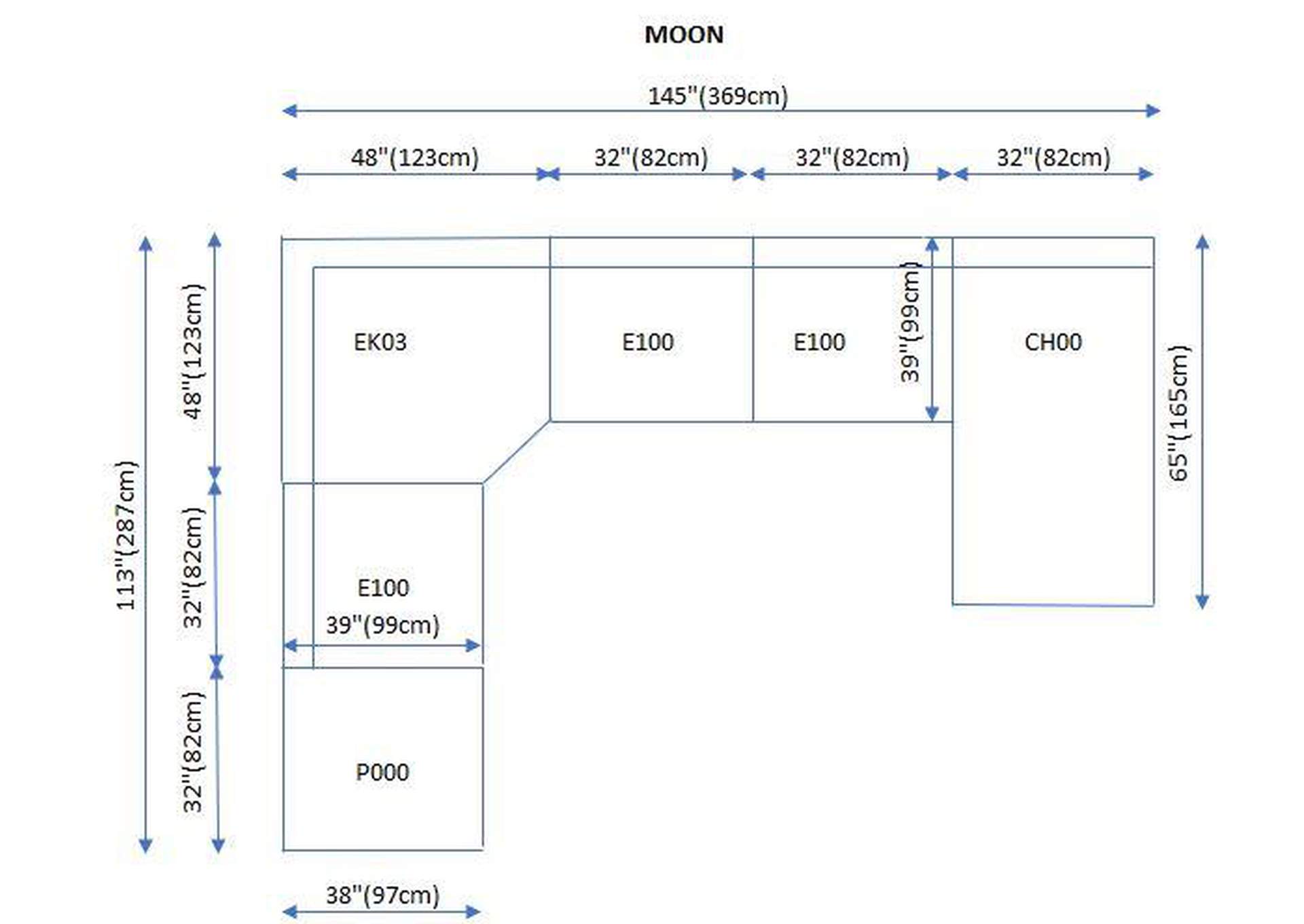 Moon Sectional SET,ESF Wholesale Furniture