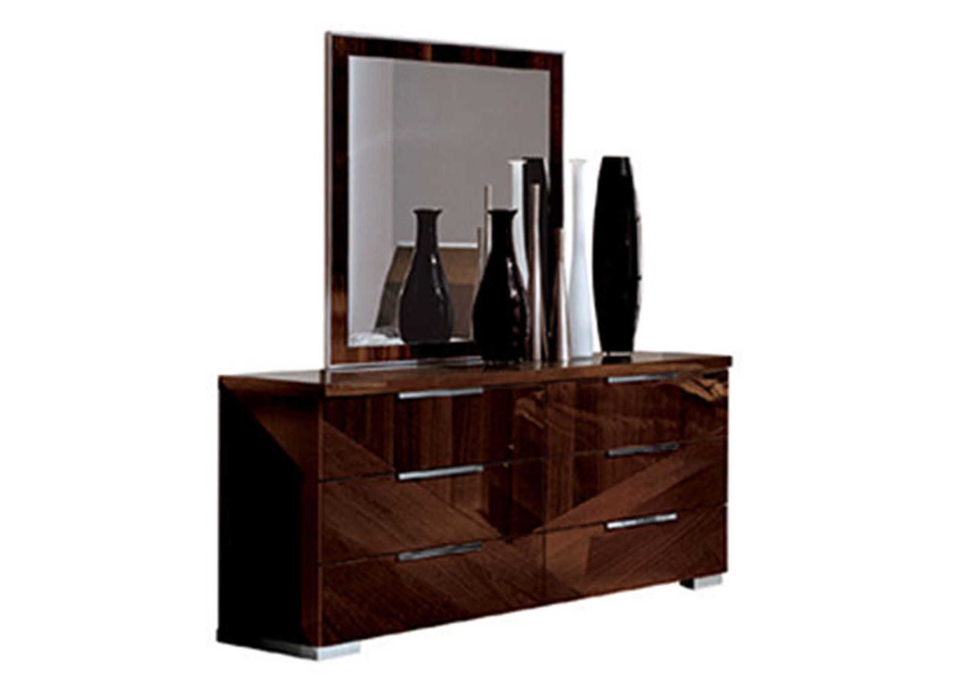 Cindy Walnut Dresser & Mirror,ESF Wholesale Furniture
