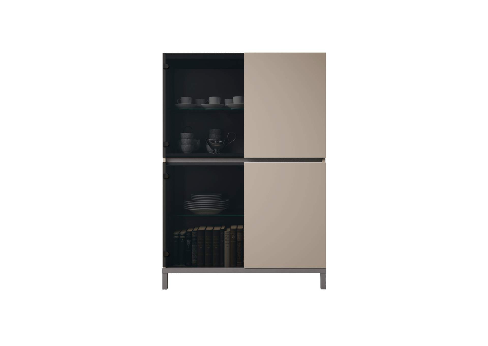 Black, Grey/Silver, Light Beige Kali 2 Door China With Glass Door,ESF Wholesale Furniture