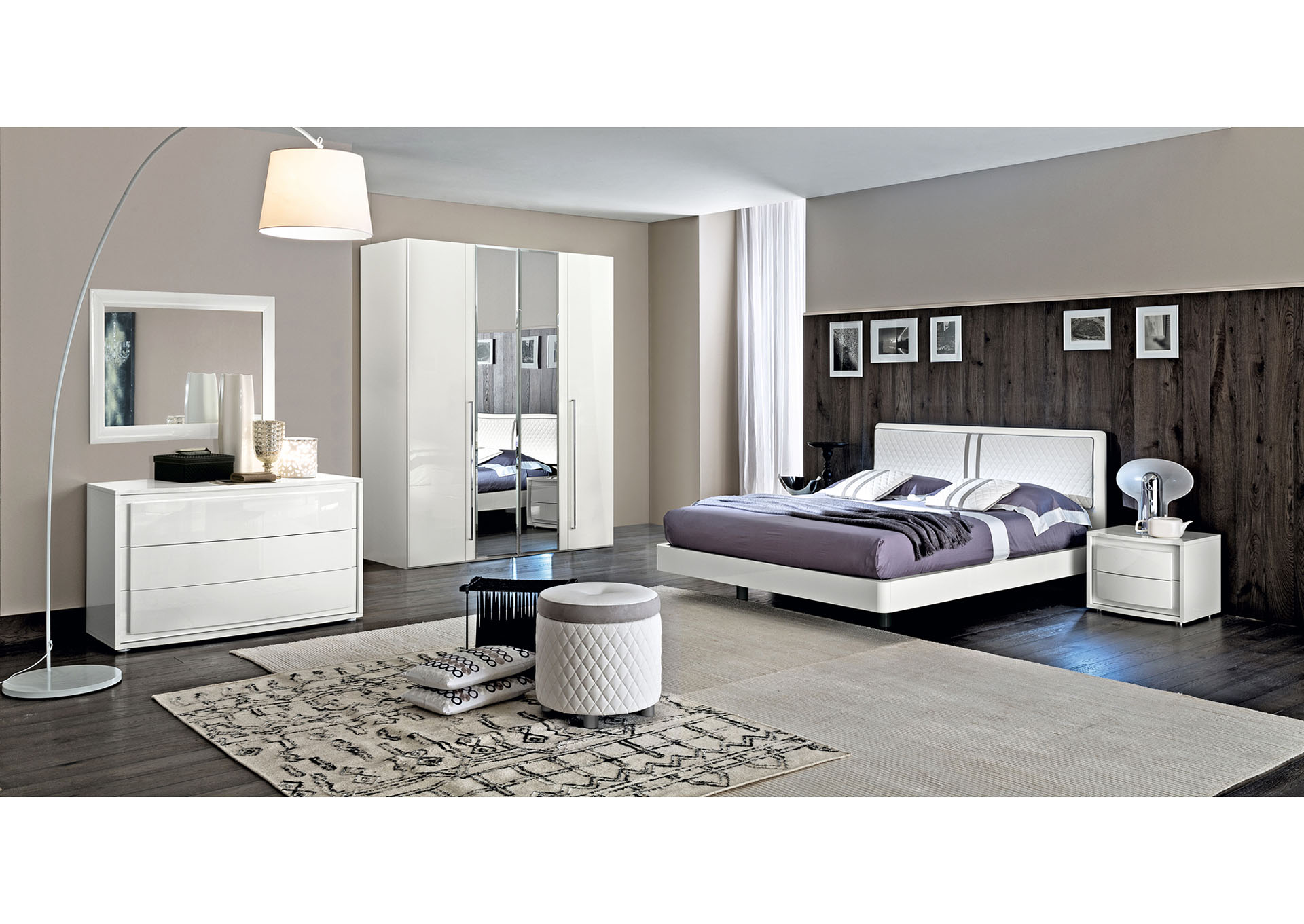 Dama Bianca White Panel Queen Bed,ESF Wholesale Furniture