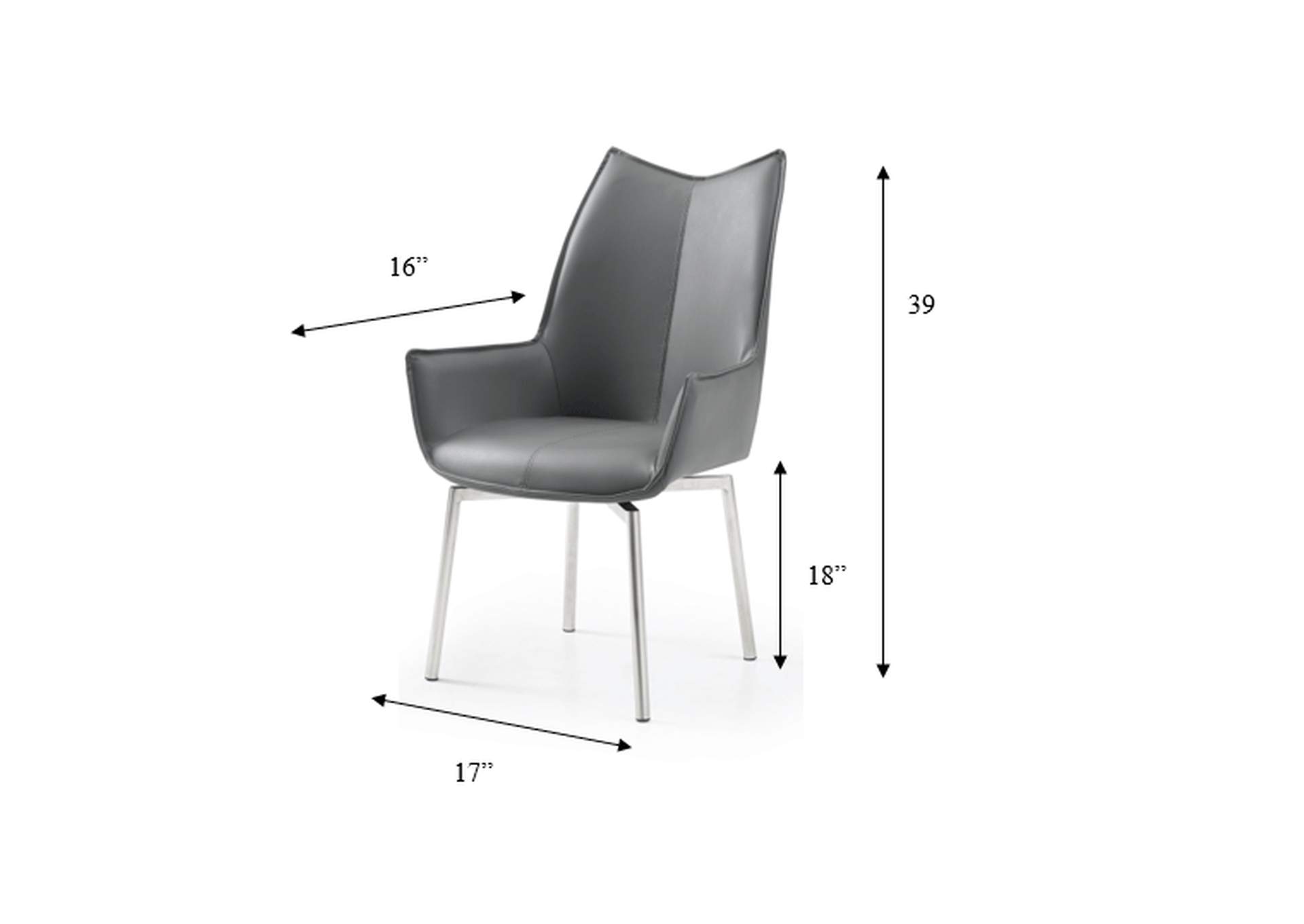 1218 Swivel Dining Chair Dark Grey SET,ESF Wholesale Furniture