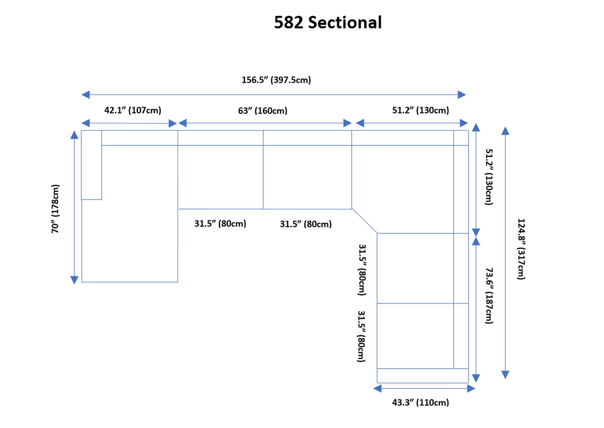 582 Sectional Right SET,ESF Wholesale Furniture