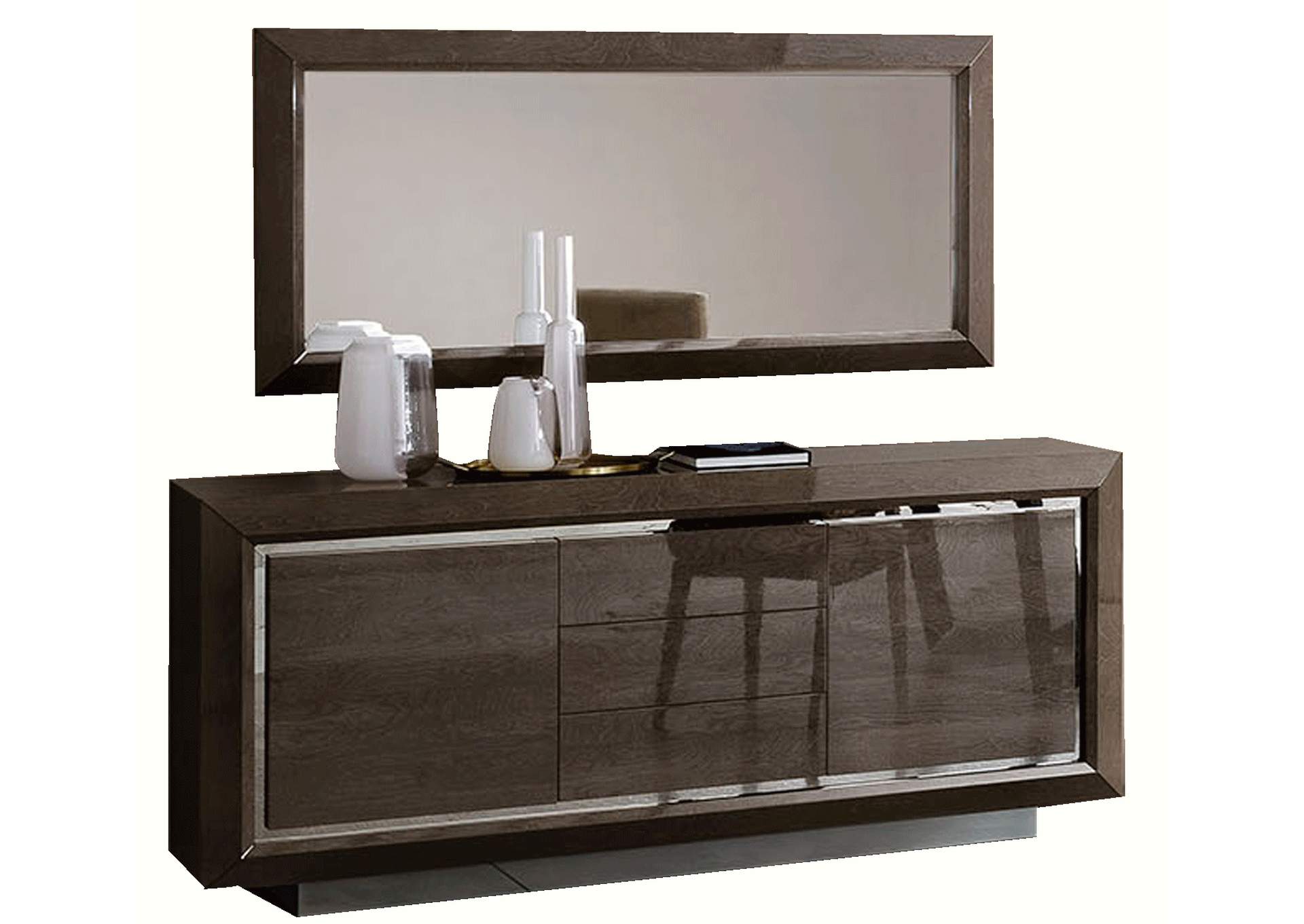 Elite Buffet with Mirror Silver Birch SET,ESF Wholesale Furniture