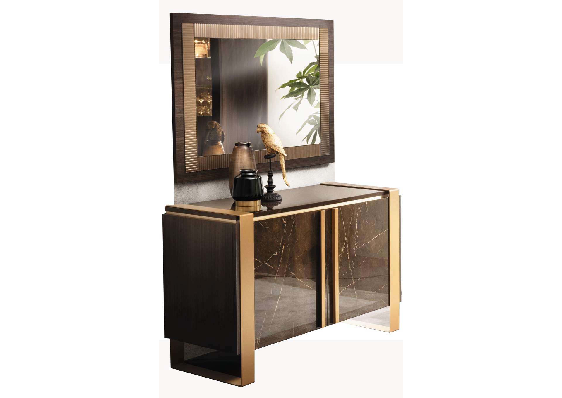 Essenza 2 Door Buffet + Small Mirror SET,ESF Wholesale Furniture