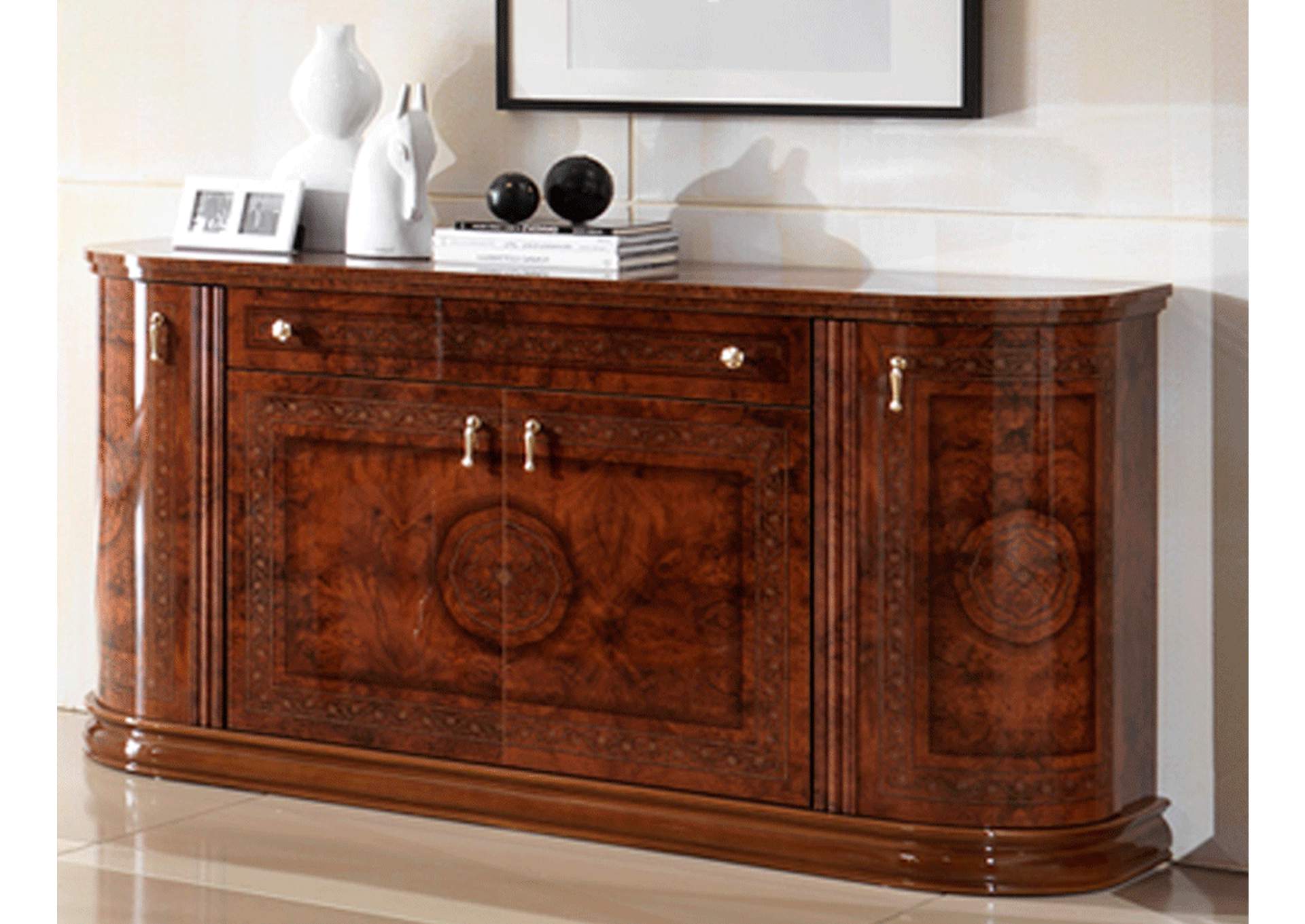 Brown/Wenge/Walnut Pamela 4 Door Buffet Walnut,ESF Wholesale Furniture