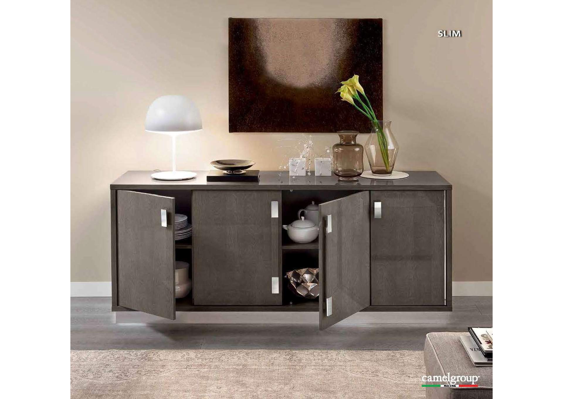 Platinum 4 Door Buffet with Mirror SET,ESF Wholesale Furniture