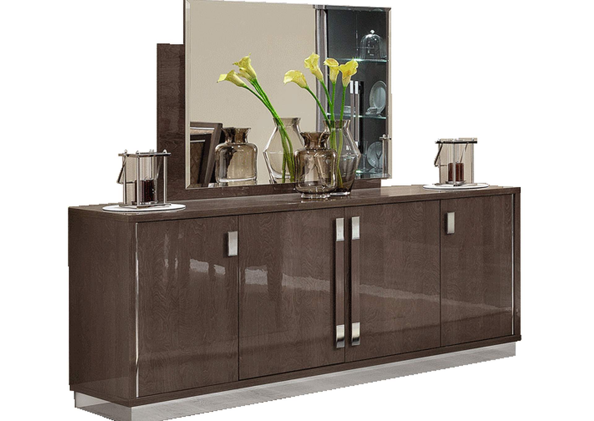 Platinum 4 Door Buffet with Mirror SET,ESF Wholesale Furniture