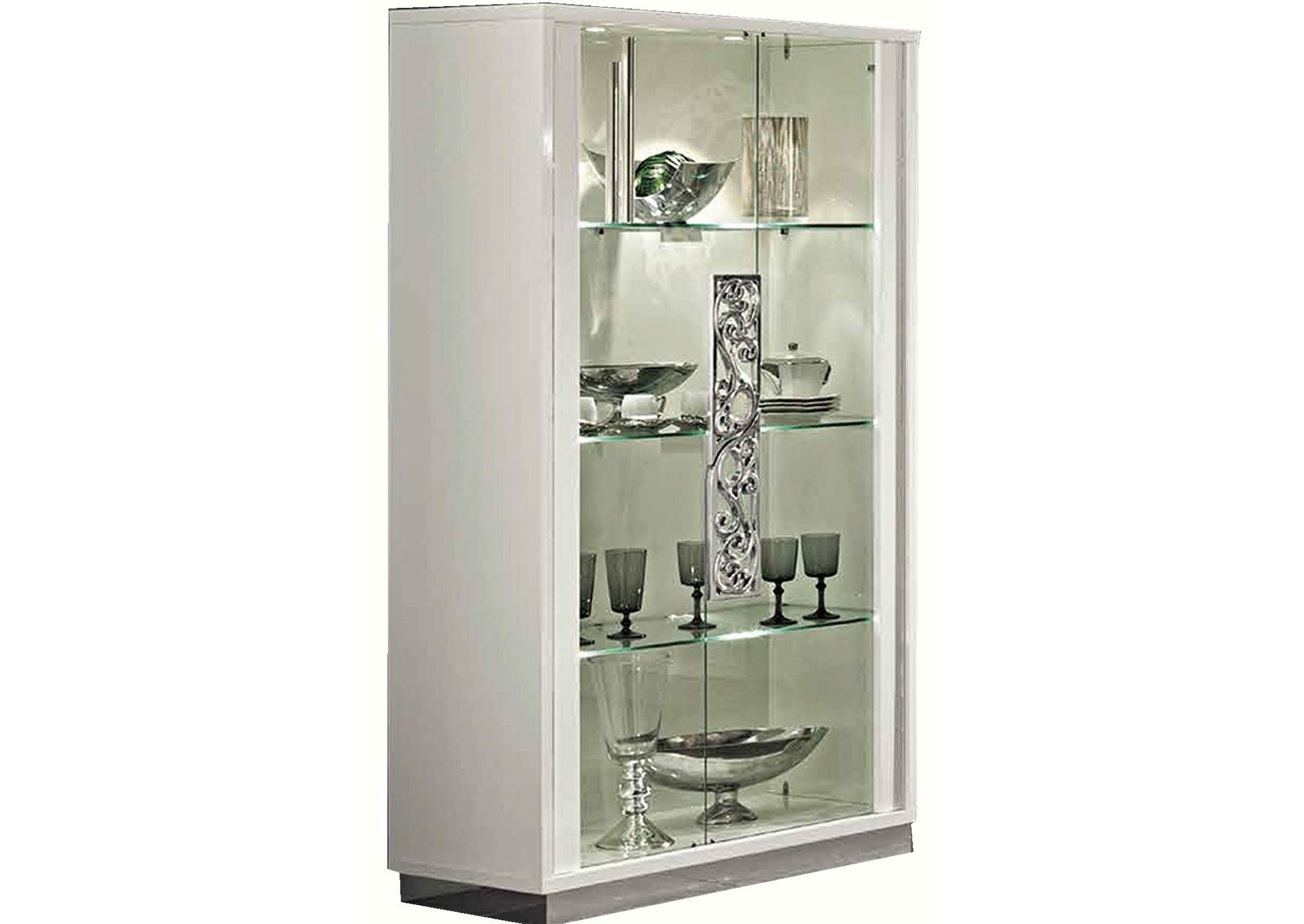 Roma 2-door Curio White SET,ESF Wholesale Furniture