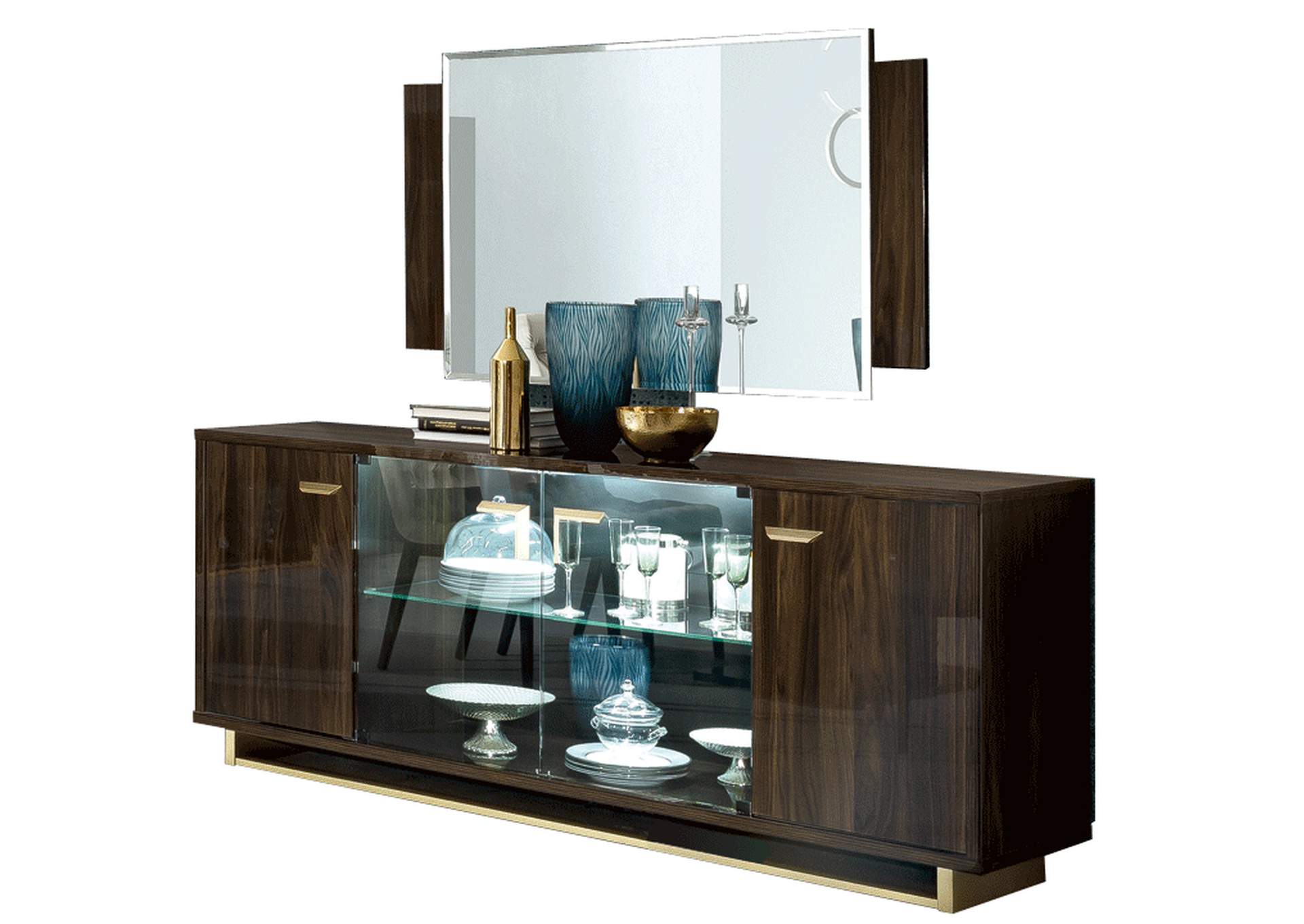 Volare 4 Door Buffet with Mirror SET,ESF Wholesale Furniture