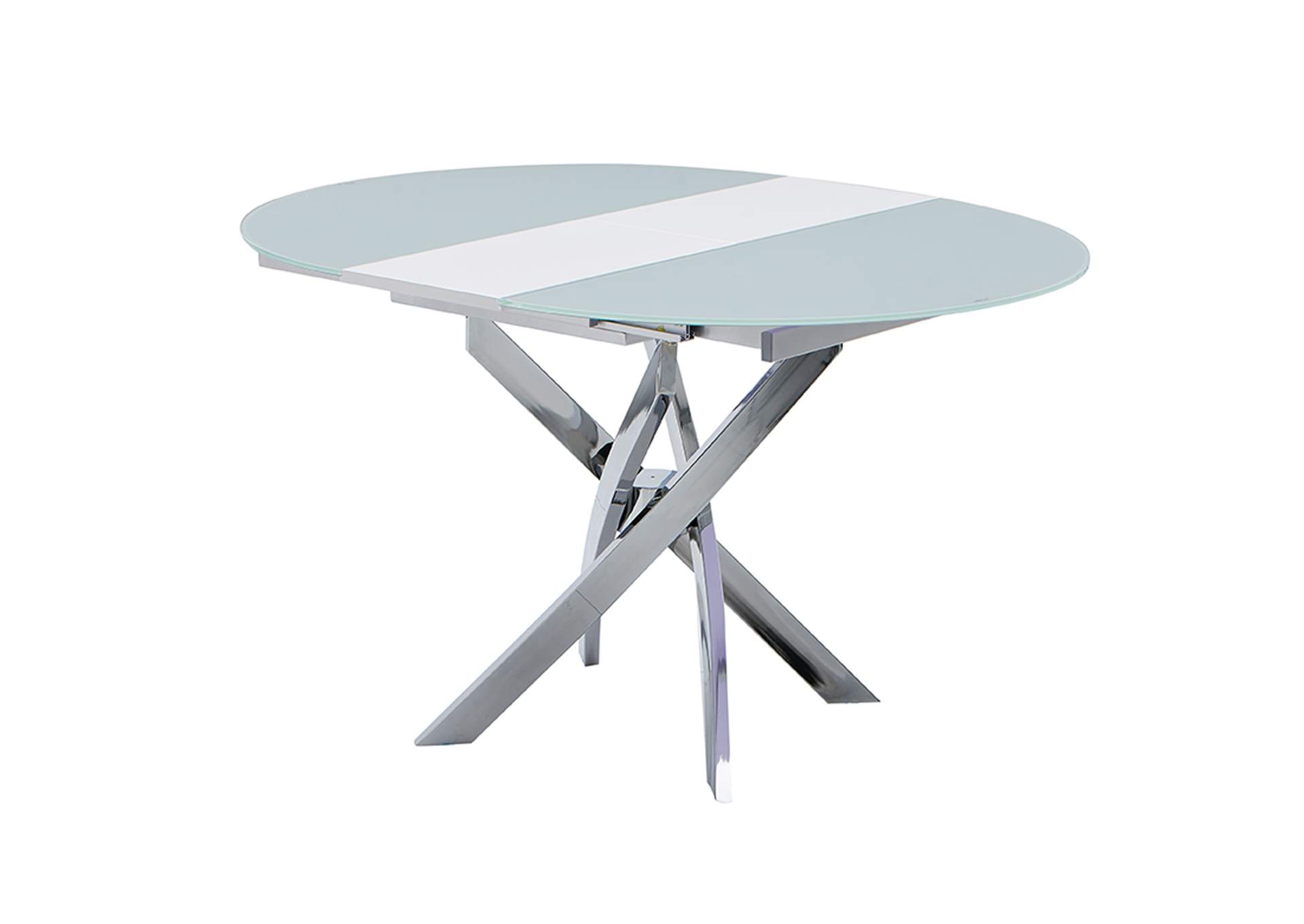 White, Grey/Silver 2303 Table W/Extension,ESF Wholesale Furniture